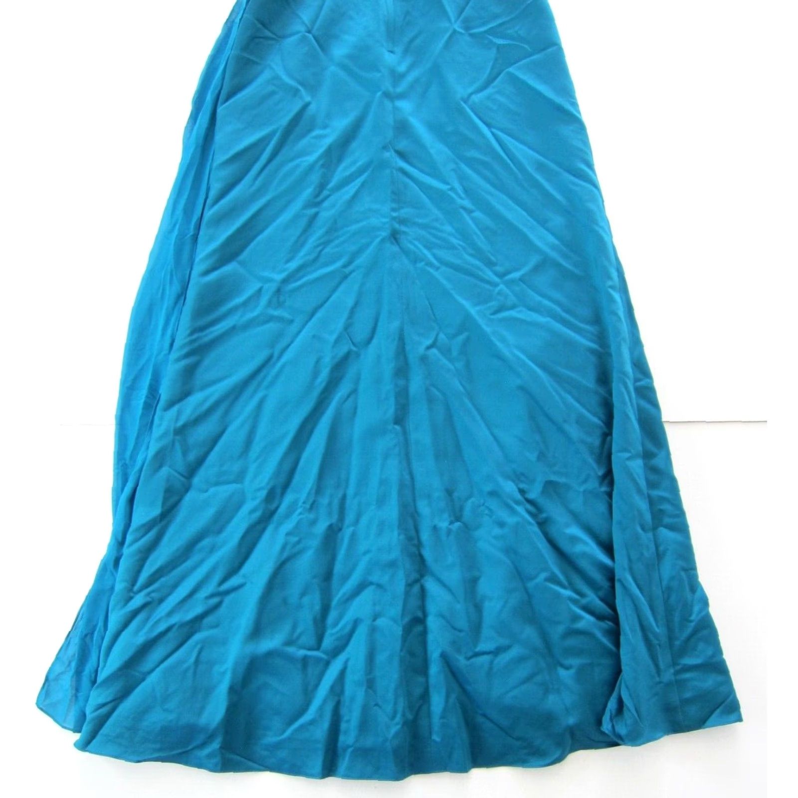 Vintage David's Bridal Turquoise Strapless Ruched Long Maxi Wedding Dress 4 Women Pink? Size S / US 4 / IT 40 - 6 Thumbnail