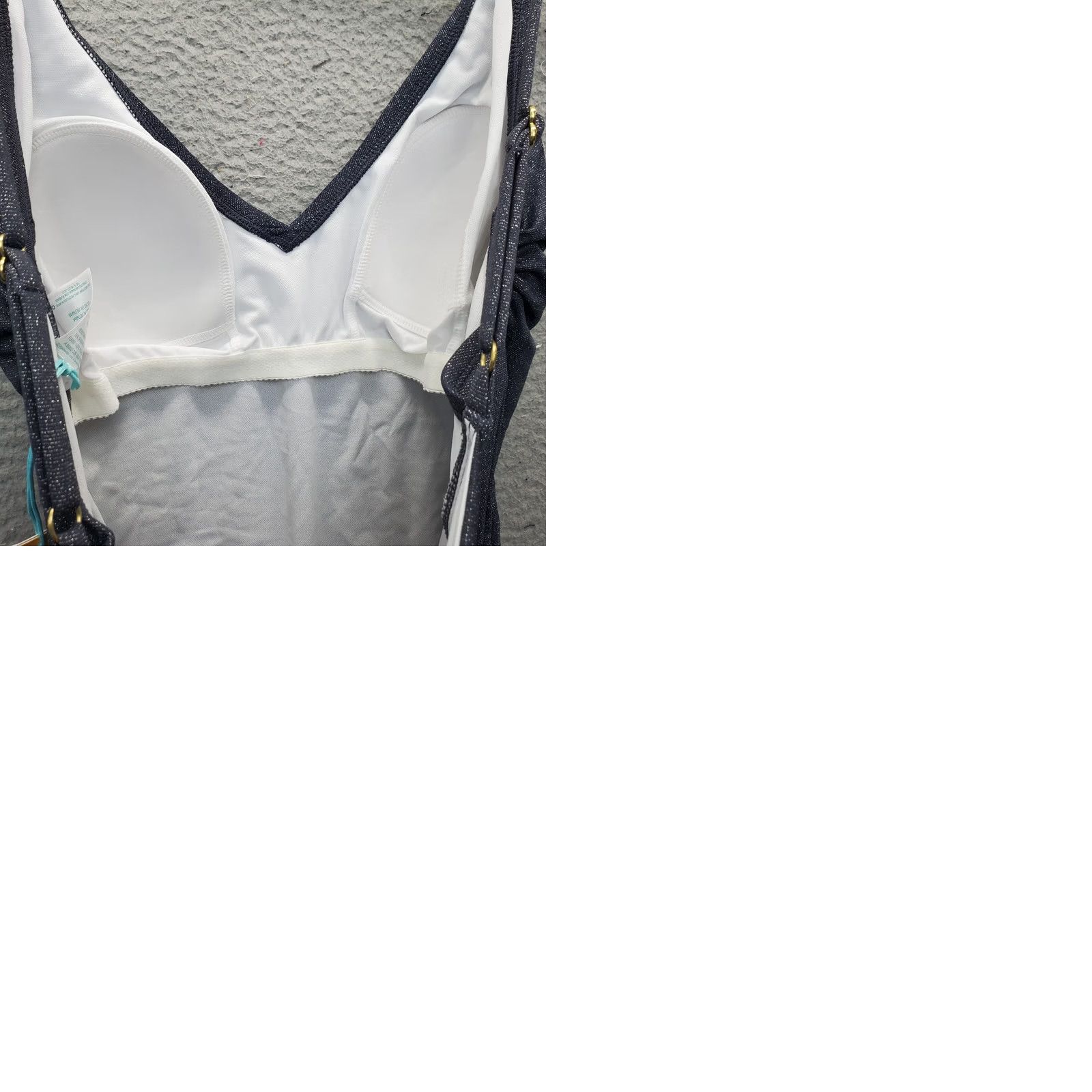 Vintage Kona Sol Swimsuit Women L Gray Adjustable Strap Cutout Back Sleeveless V-Neck Size ONE SIZE - 9 Thumbnail