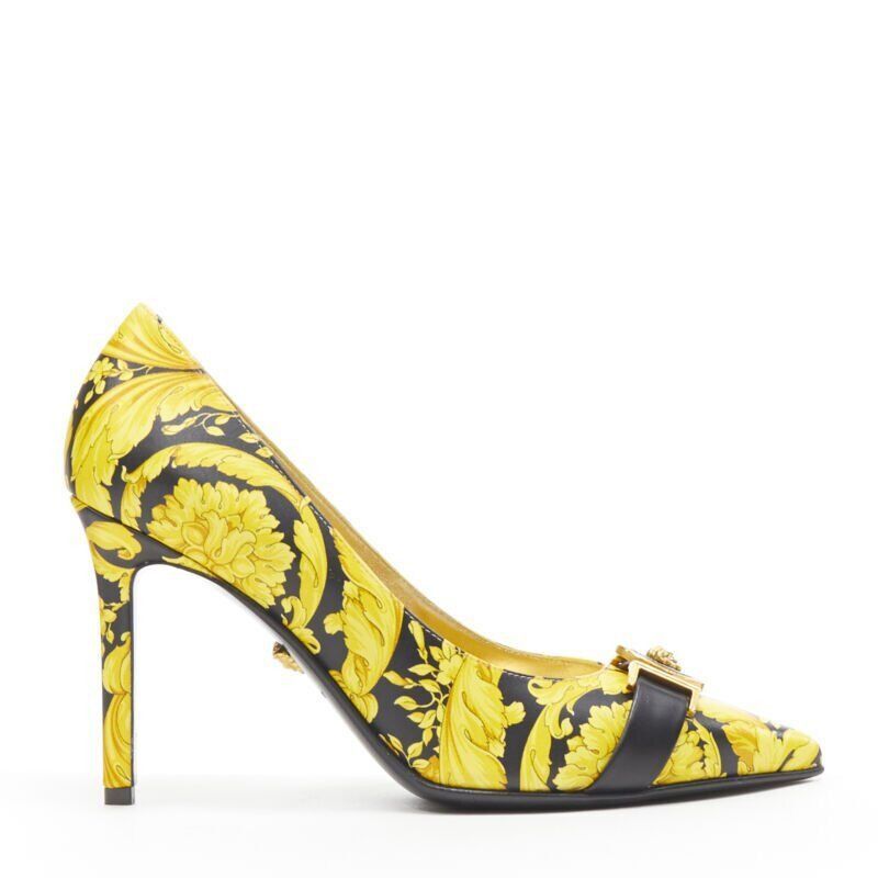 Versace new VERSACE 1992 Tribute Baroque Hibiscus barocco Medusa leather pump EU36.5 Size US 6.5 / IT 36.5 - 1 Thumbnail