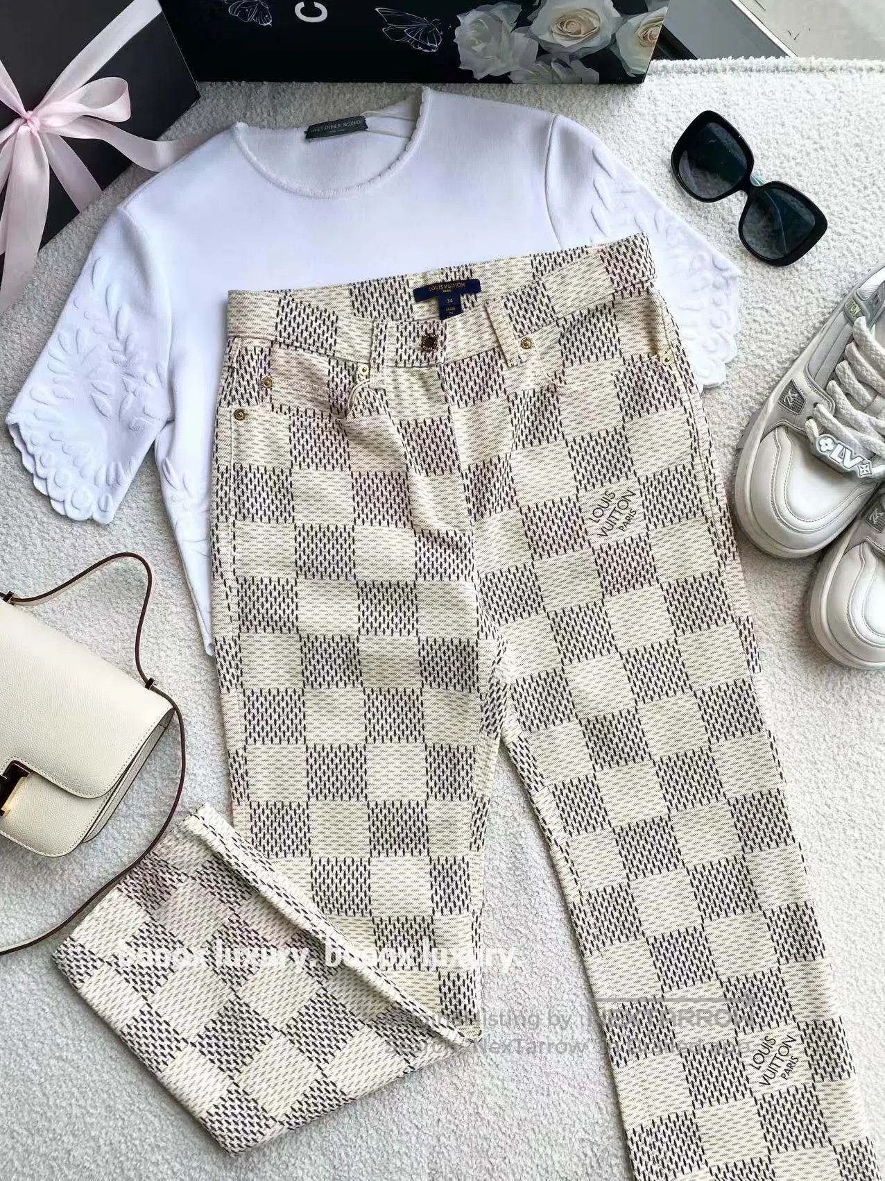 Louis Vuitton Louis Vuitton Checkerboard logo jeans| Size 42" / US 20 - 1 Thumbnail