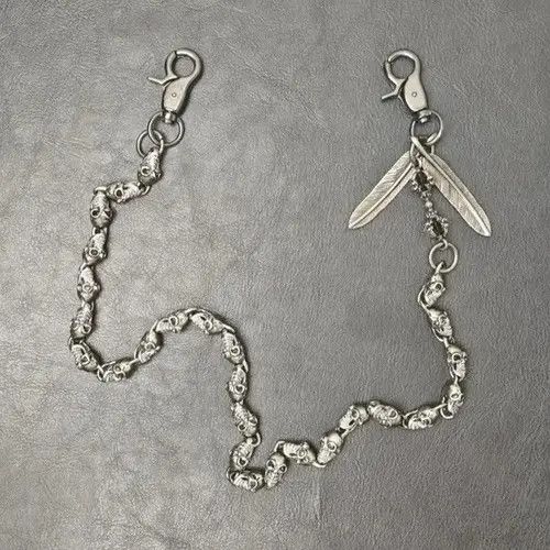VIBE Japanese Peripheral Skull and Feather Goth Waist Chain Size ONE SIZE - 1 Thumbnail
