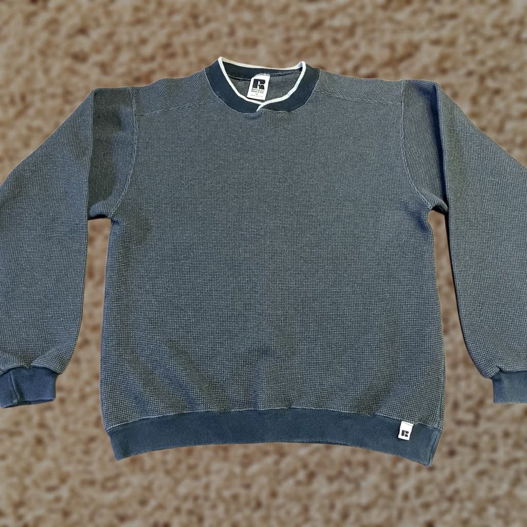 Russell Athletic VINTAGE Russell Athletic Weave Knit Sweatshirt Adult Medium Gray Pullover Mens Size US M / EU 48-50 / 2 - 1 Thumbnail