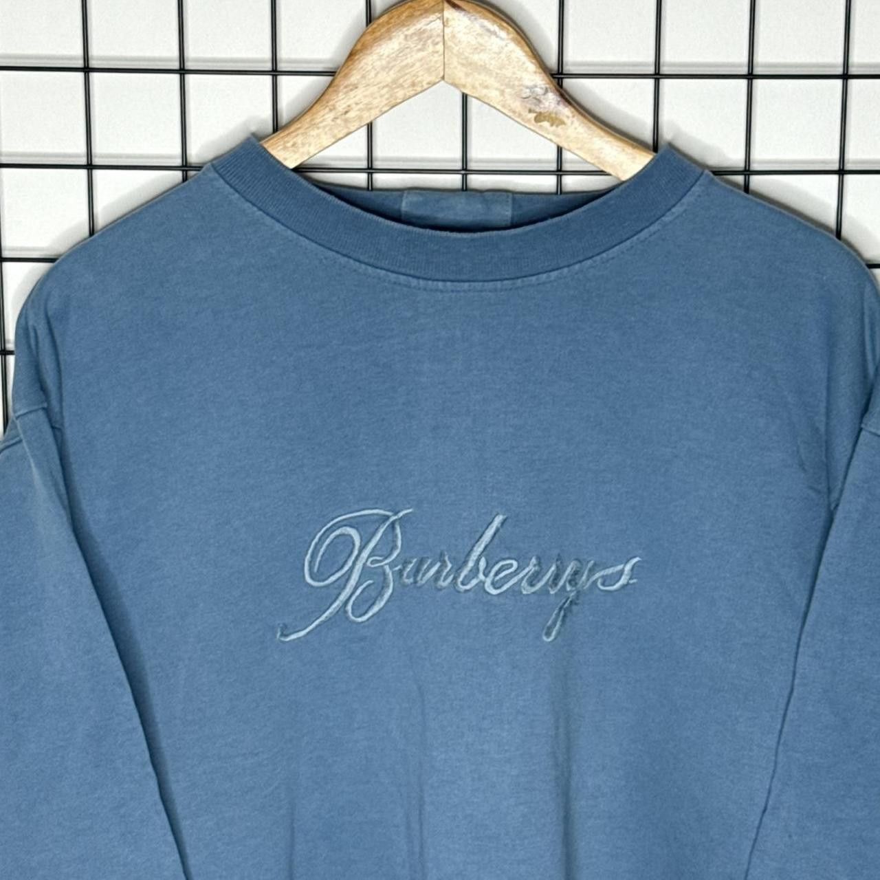Burberry Burberrys Vintage 90s Sweatshirt Baby Blue Crewneck Size US L / EU 52-54 / 3 - 3 Thumbnail