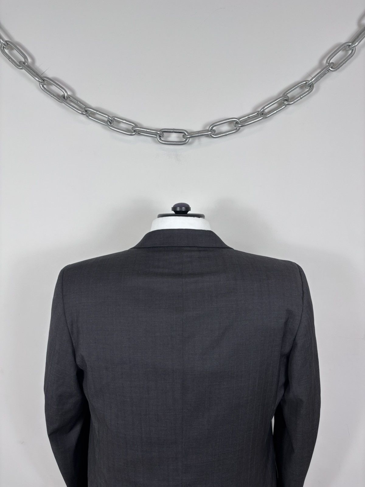 Corneliani Corneliani Men’s Vintage Grey Striped Wool Blazer Jacket Size 42R - 11 Thumbnail