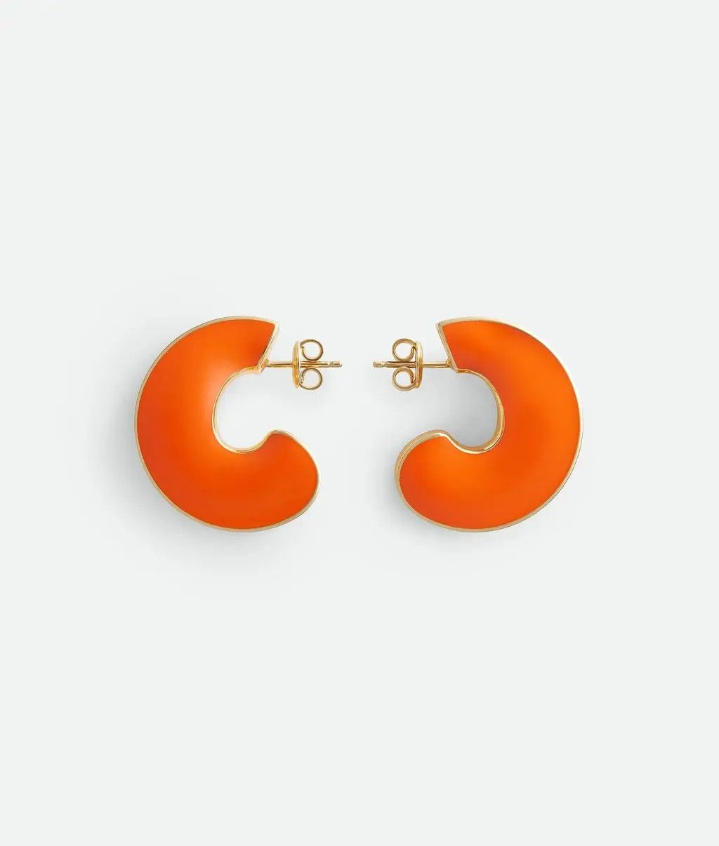 Bottega Veneta o1w1db10525 Size: OS / H Beam Large Earrings in Orange Size ONE SIZE - 1 Thumbnail