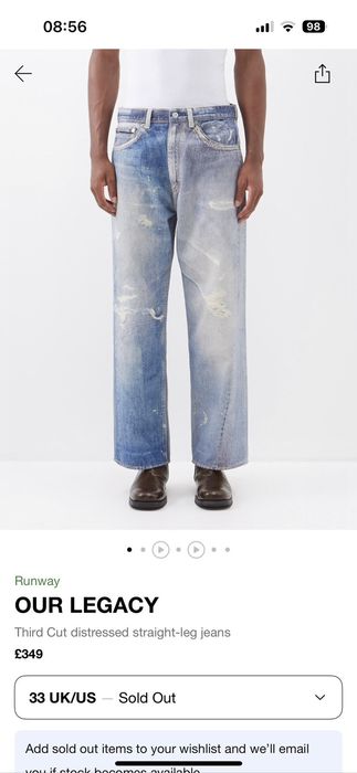 Our Legacy Our Legacy Third Cut Digital Denim 33 | Grailed