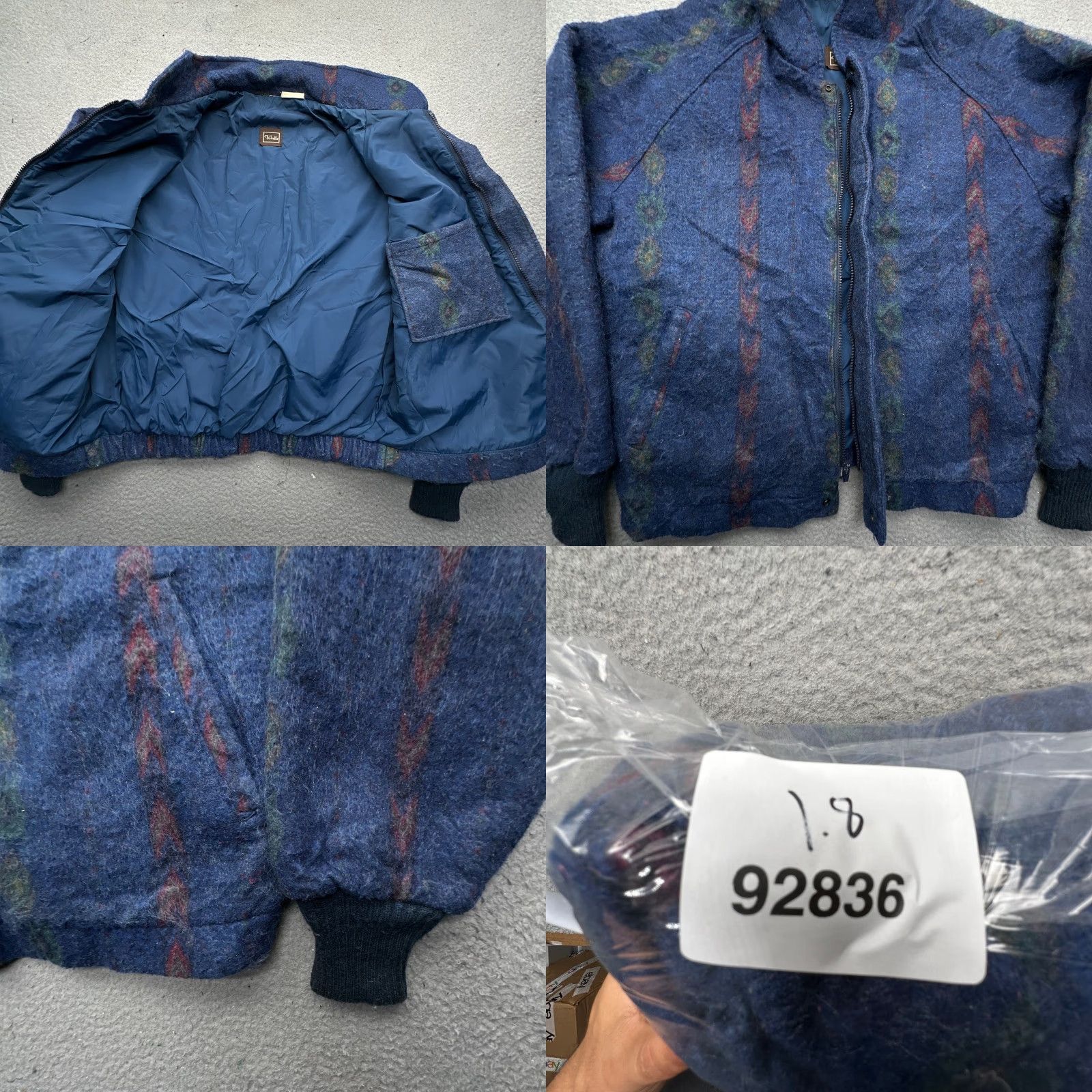Walls VINTAGE Walls Mountain Aztec Western Southwestern Bomber Jacket Mens XL Blue Zip Size US XL / EU 56 / 4 - 8 Thumbnail