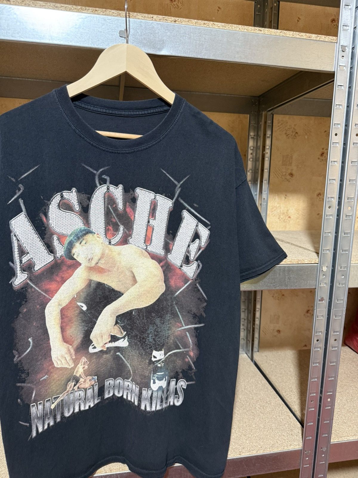 Band Tees × RUN DMC × Rap Tees Vintage 2021 Natural Born Killas Asche Kollegah T-Shirt Size US XL / EU 56 / 4 - 2 Thumbnail