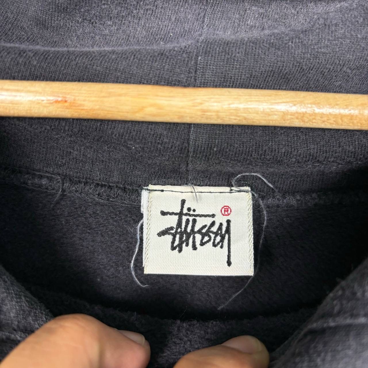 Stussy Stussy Crown Logo Hoodie Sun Faded Black XL Vintage Style Size US XL / EU 56 / 4 - 5 Thumbnail