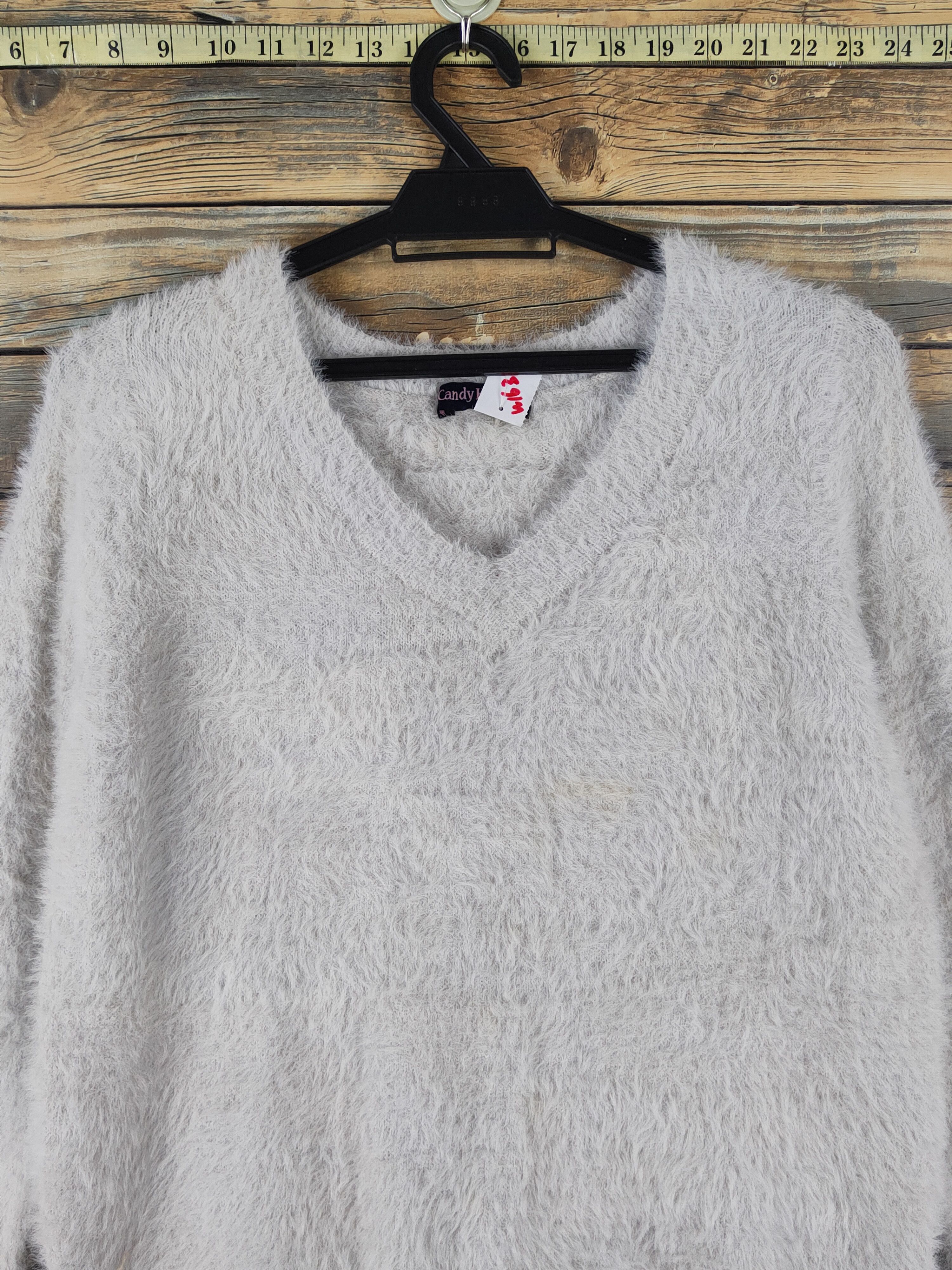 Japanese Brand Candy Holic Gray Shag Shaggy Fur Mohair Knitwear #W1632 Size M / US 6-8 / IT 42-44 - 2 Thumbnail