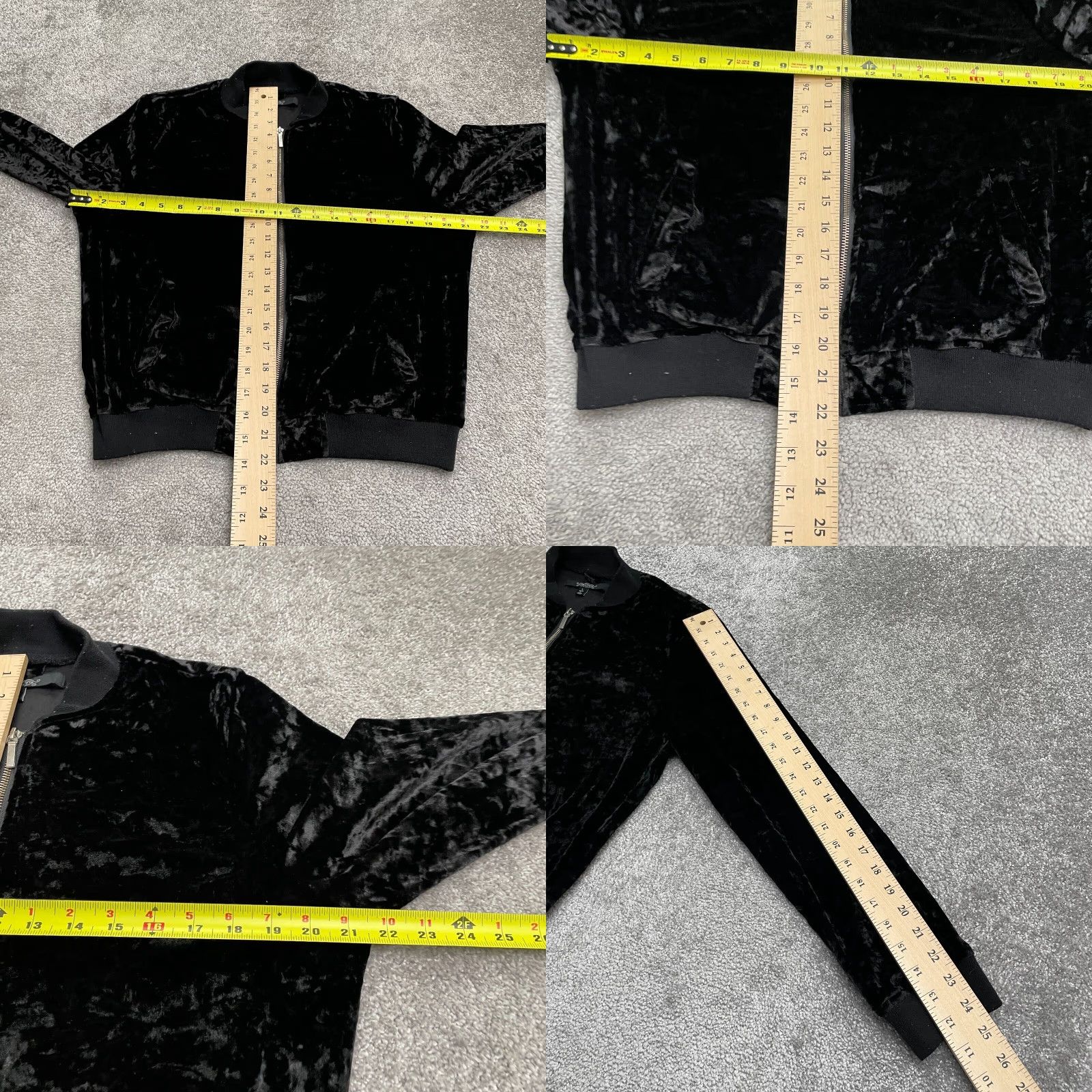 Vintage Louise Paris Velour Velvet Jacket Womens Large Black Full Zip Casual Pockets Size L / US 10 / IT 46 - 8 Thumbnail