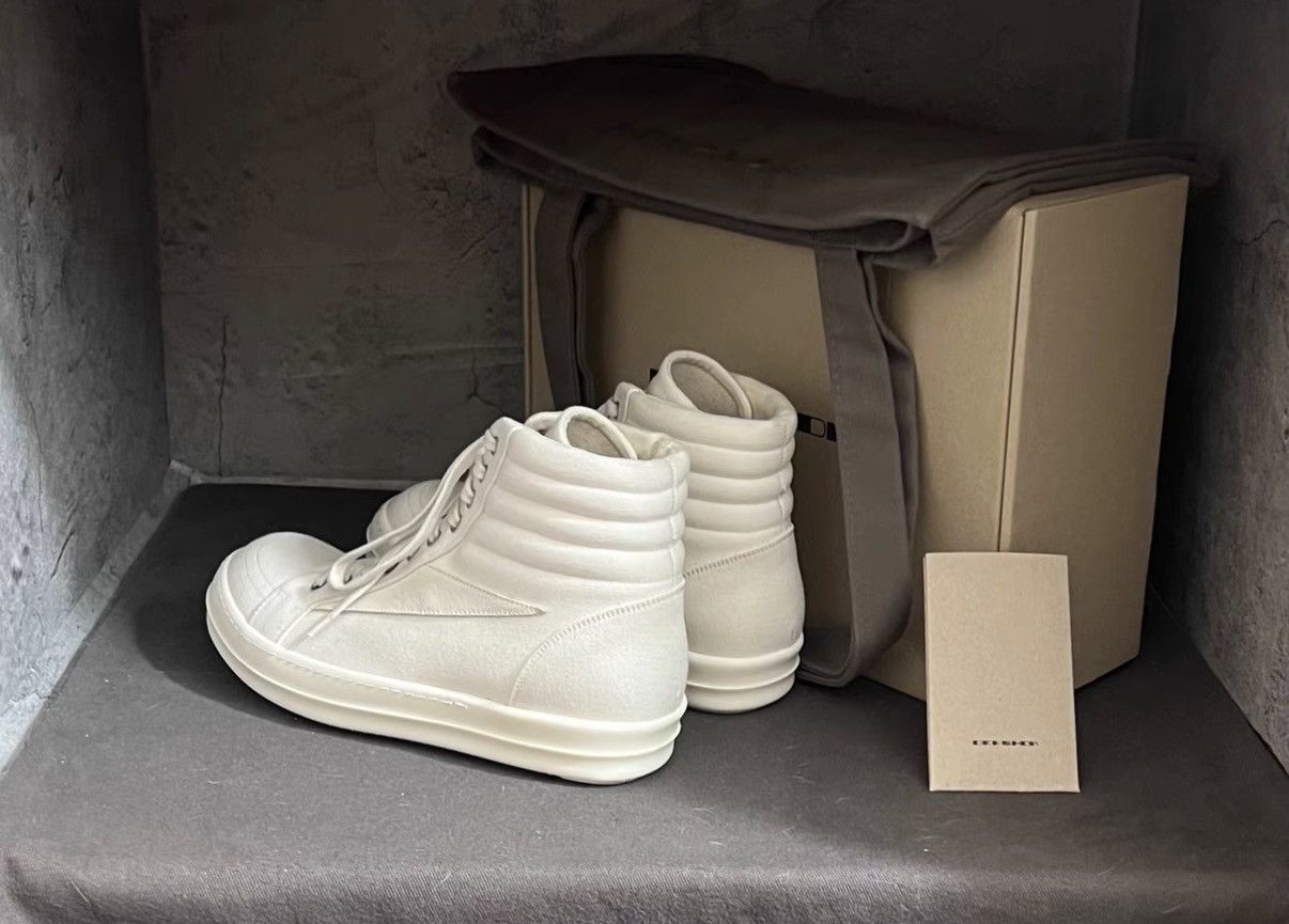 Rick Owens Rick Owens DRKSHDW All-White "Milk" Vans-Inspired Sneakers Size US 8 / EU 41 - 3 Thumbnail