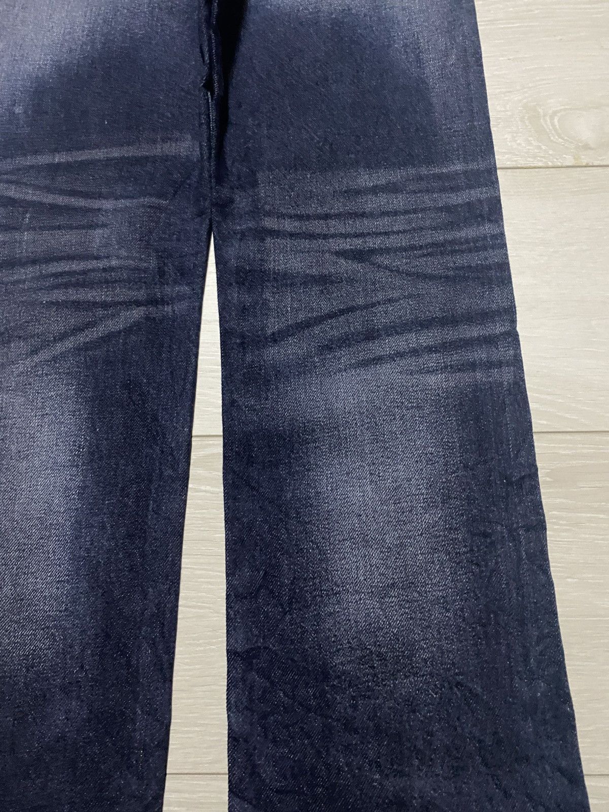 Japanese Brand Vintage Gu Denim Blue Wash Distressed Straight Fit Jeans Size US 29 - 10 Thumbnail