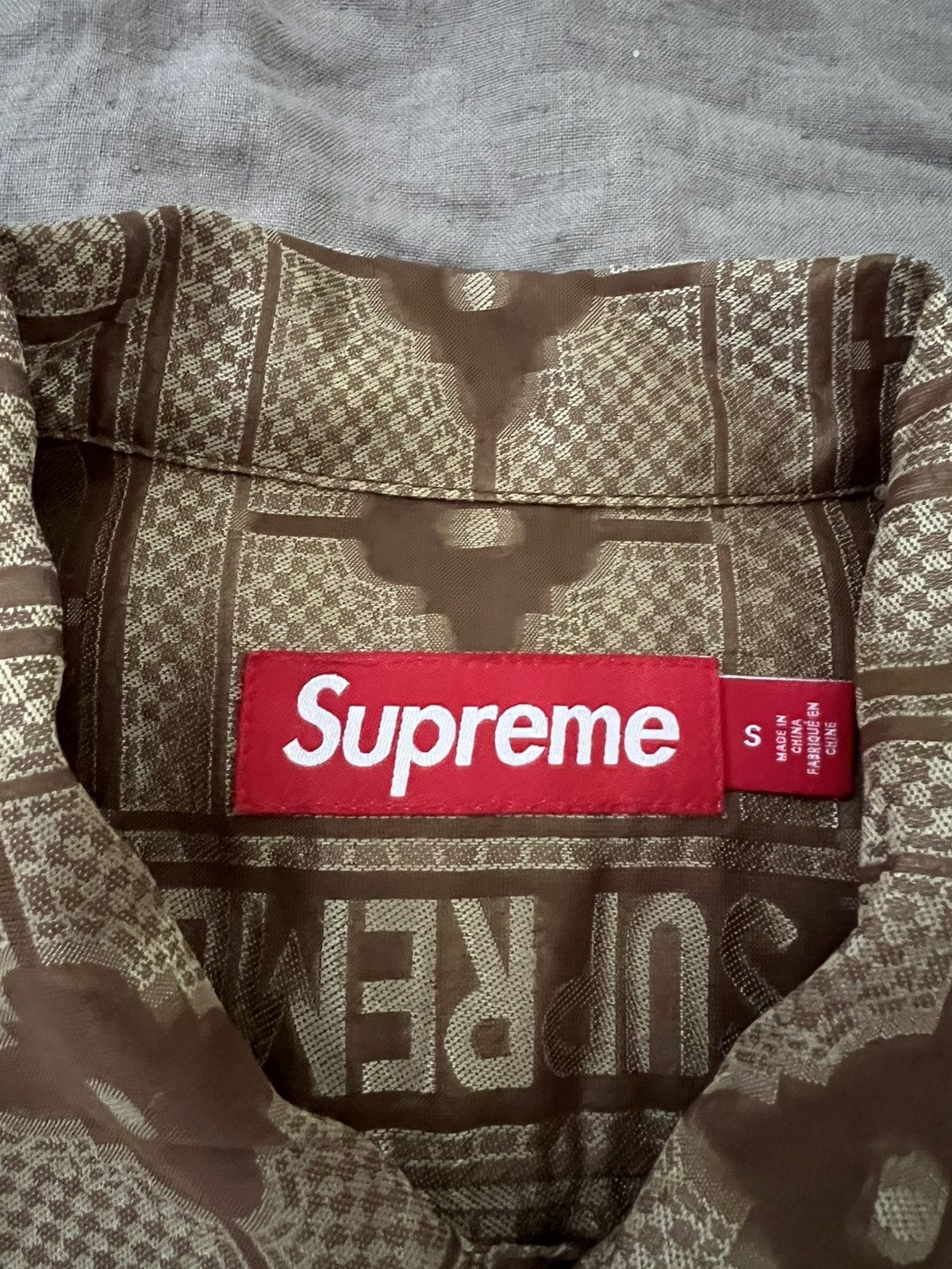Supreme Supreme TRAY JACQUARD S/S SHIRT tan/brown size Small Size US S / EU 44-46 / 1 - 3 Thumbnail