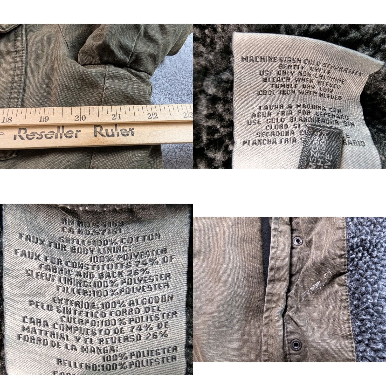 Levi's Levi's Jacket Cotton Olive Green Mid-Length Lined Zipper Pockets Full Zip Stand-Up Collar Men's M Size US M / EU 48-50 / 2 - 8 Thumbnail