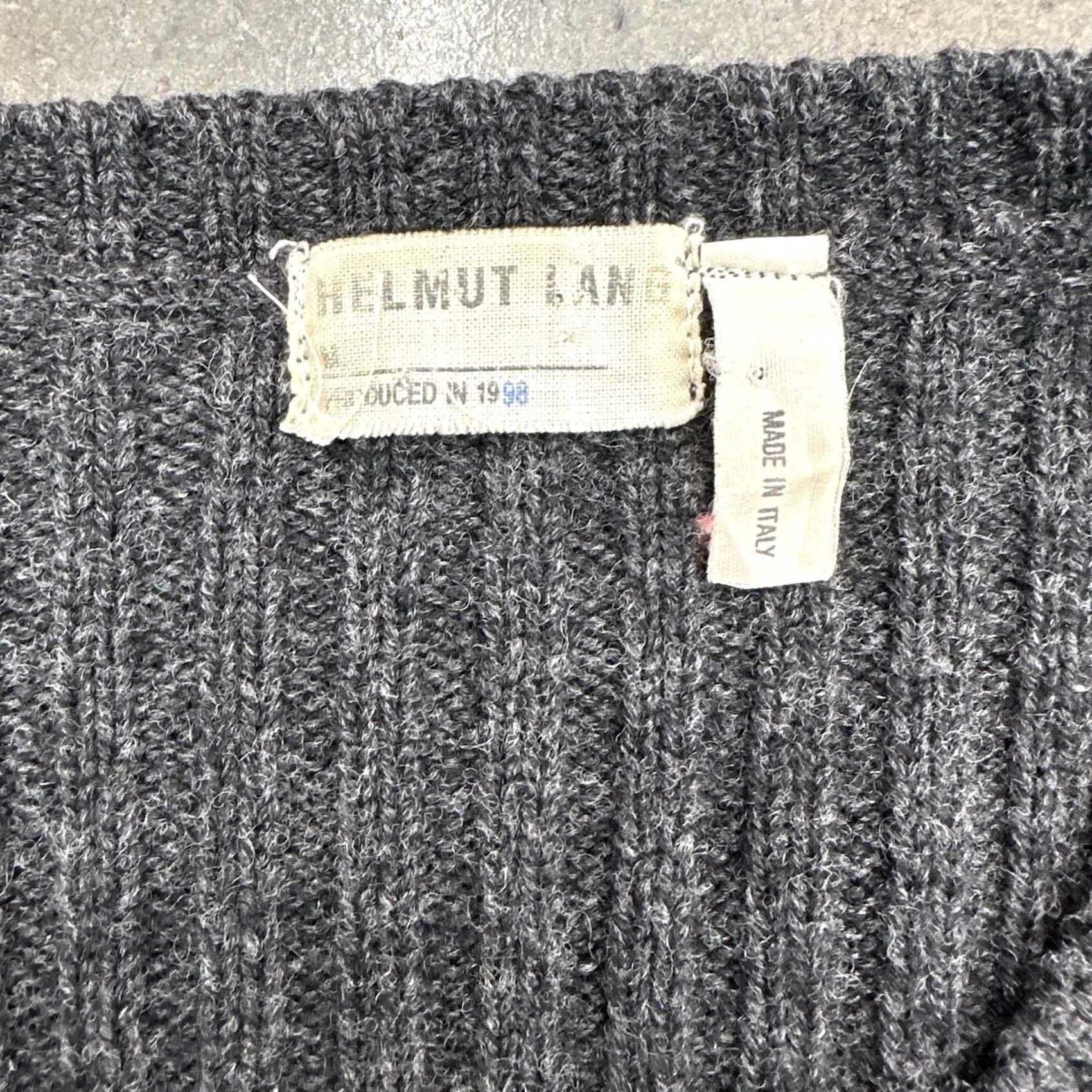 Helmut Lang VINTAGE Helmut Lang Ribbed Wool Long Sleeve Sweater Women's M Black 90s Designer Pullover Ballpark 1998 Size M / US 6-8 / IT 42-44 - 2 Thumbnail