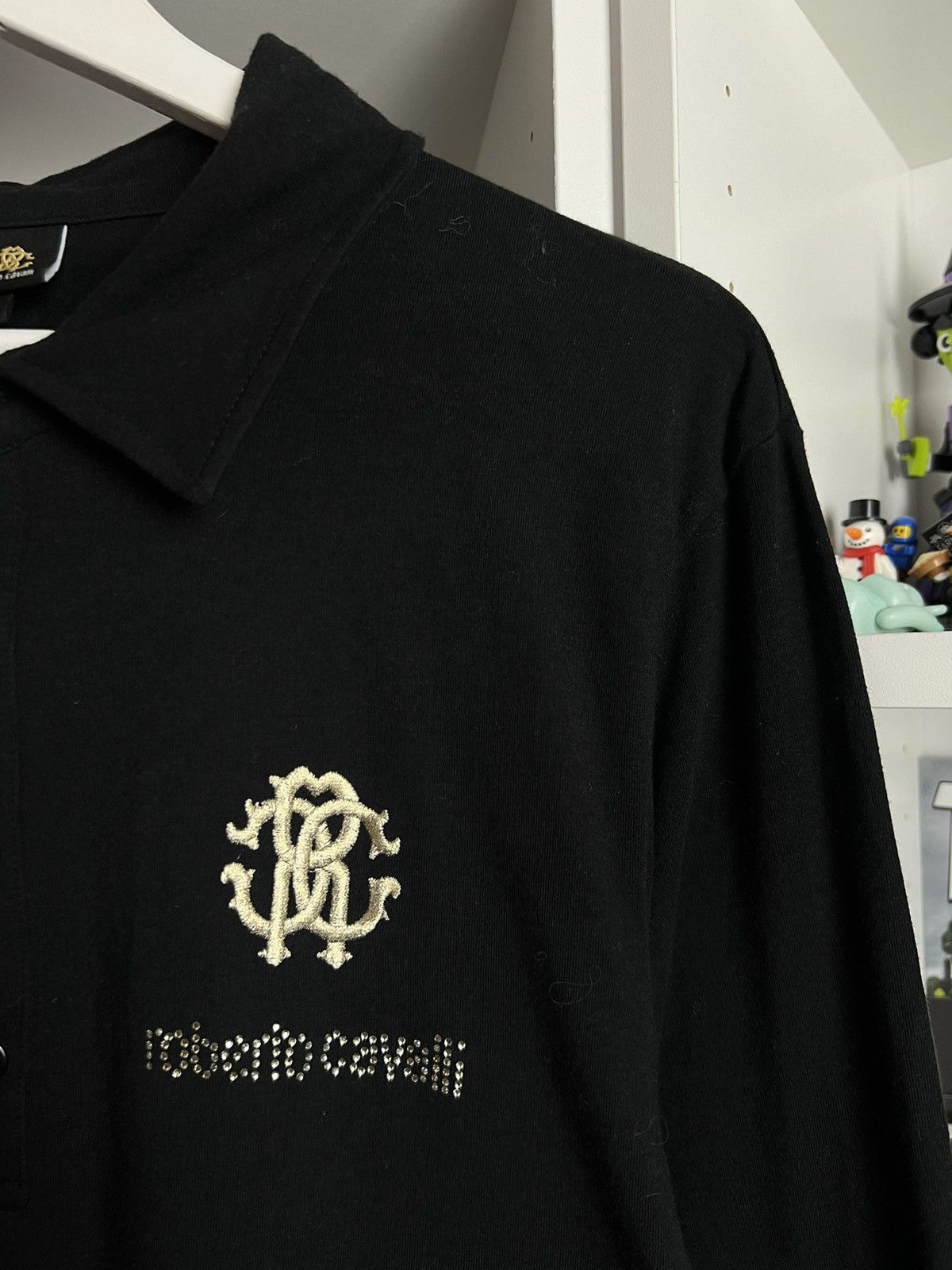 Designer × Roberto Cavalli Roberto Cavalli glitter logo longsleeve polo t-shirt XL fit M Size US M / EU 48-50 / 2 - 4 Thumbnail