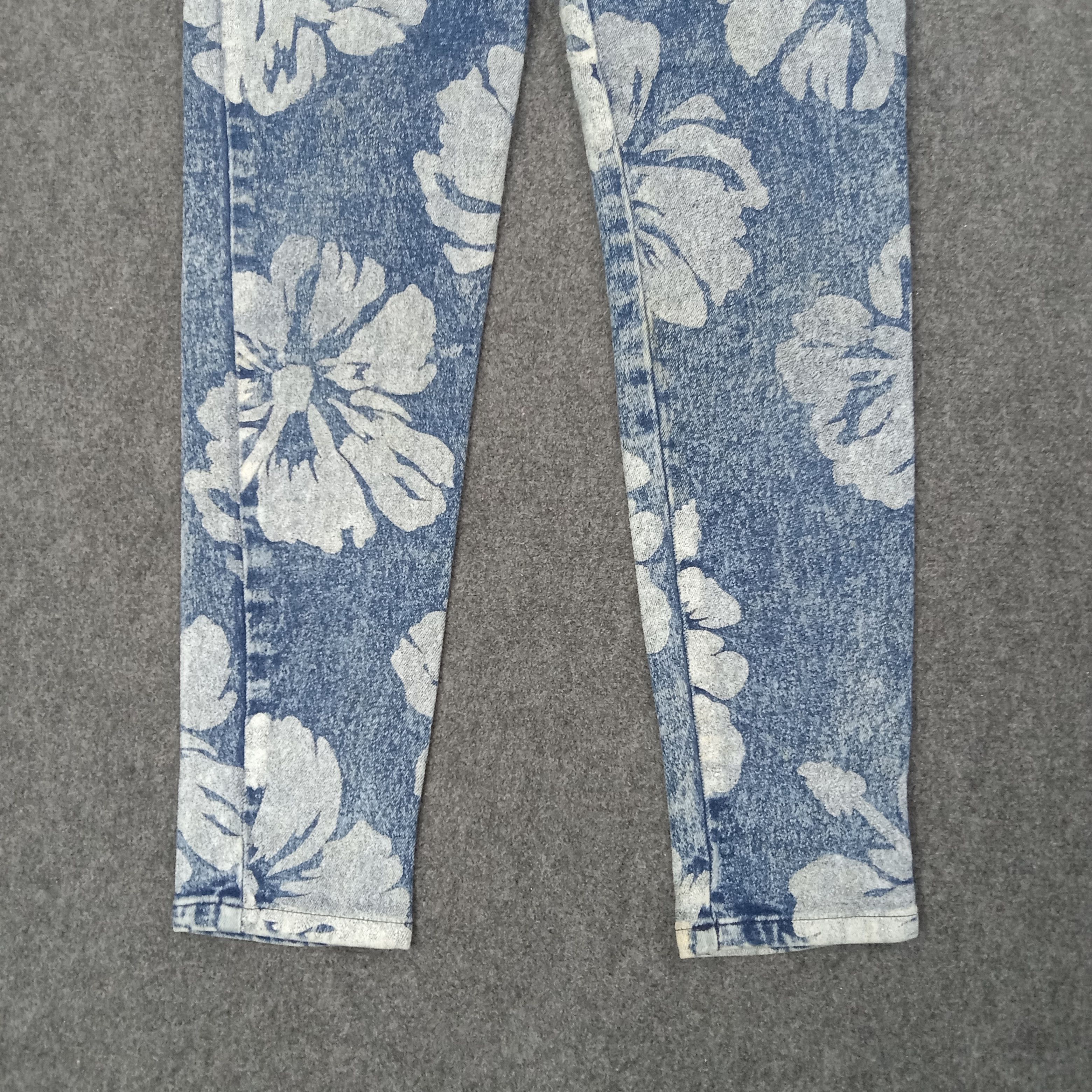 Japanese Brand Ryu Sports Japanese Flower Full Print Jeans C258N26 Size 23" - 5 Thumbnail