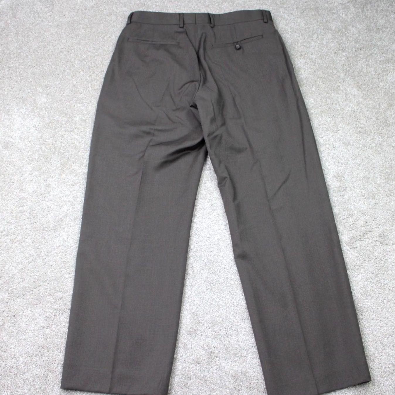 Banana Republic Banana Republic Pants Mens 35x30 Brown Wool Flat Front Straight Dress Pants Size US 35 - 6 Thumbnail