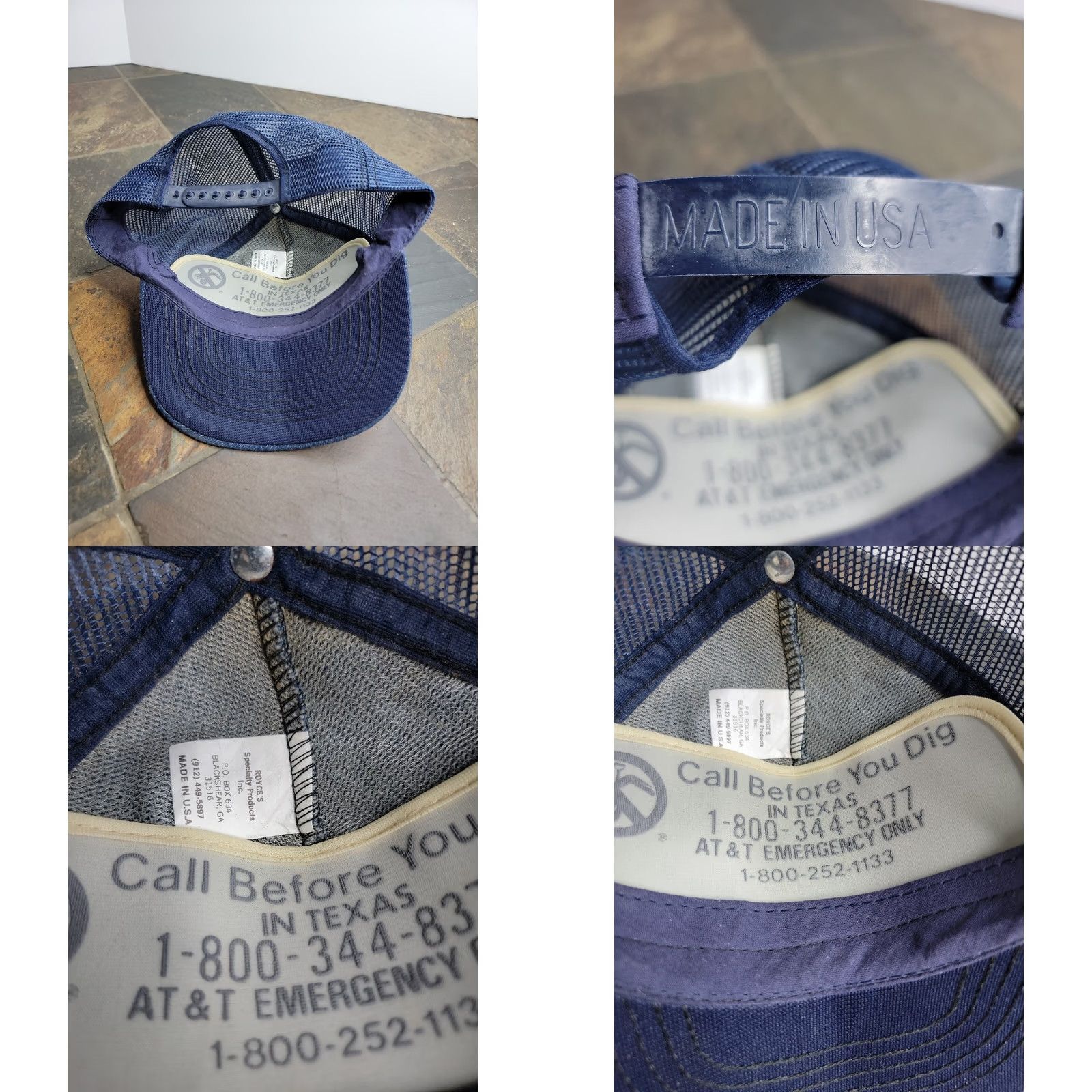 Logo 7 VINTAGE AT&T Trucker Hat USA Made Snapback Logo Hat 80s 90s Line Work Adjustable Men Blue Cotton Twill Size ONE SIZE - 8 Thumbnail