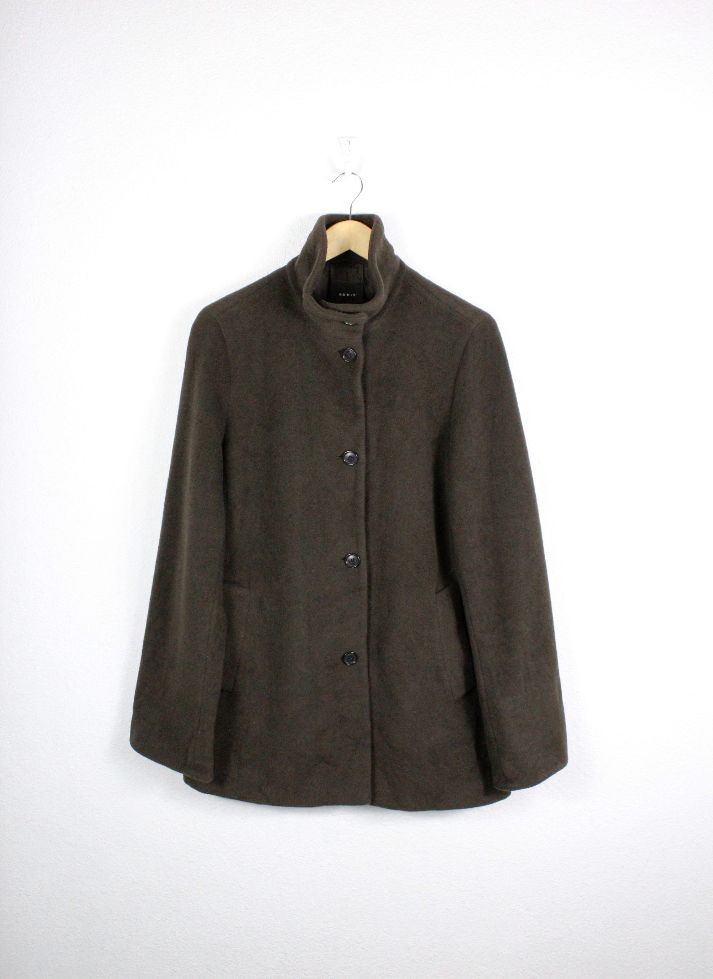 Akris Silk Charcoal Coat Jacket US 10
