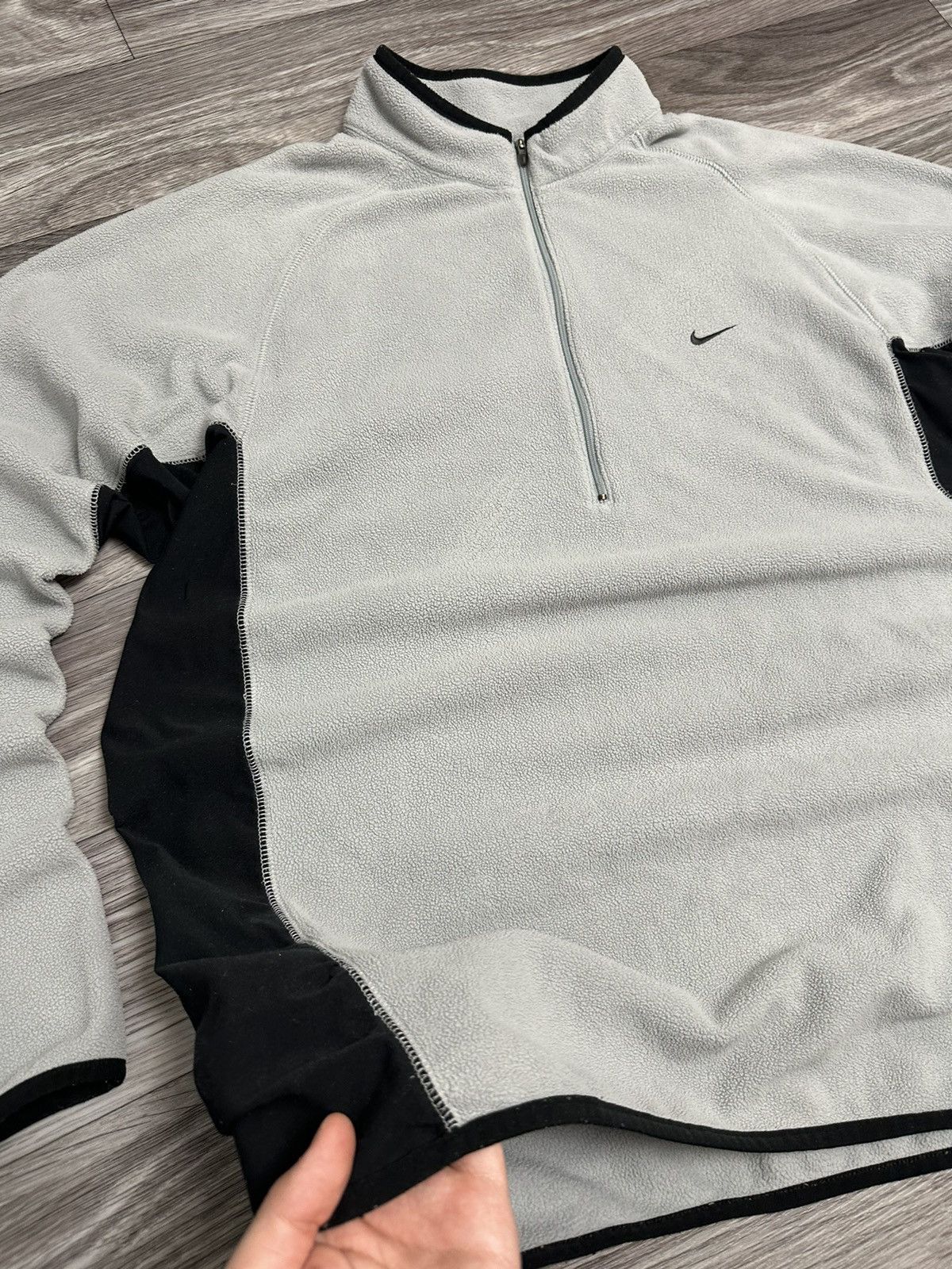 Nike Nike Vintage 00s Grey 1/4 Zip Fleece Sweatshirt hype size XL Size US XL / EU 56 / 4 - 5 Thumbnail