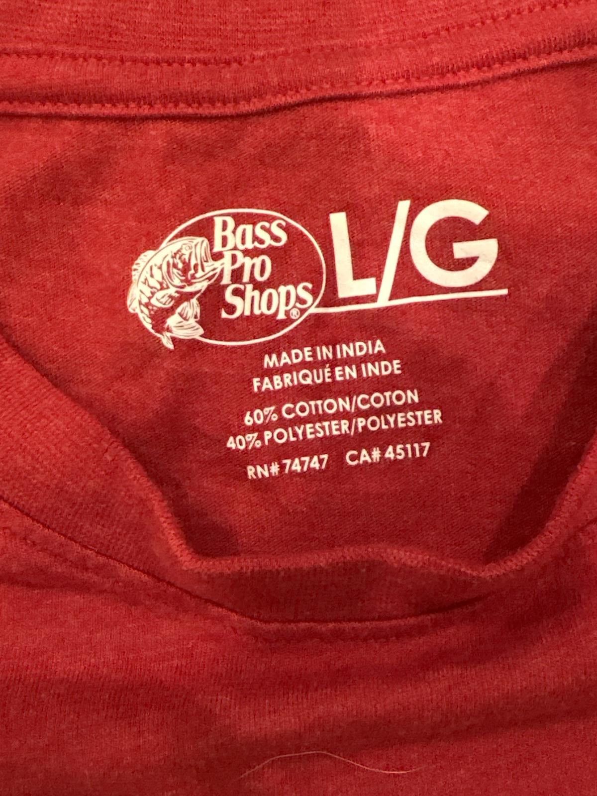 Bass Pro Shops Men's Large Red Bass Pro Shops Fishing Tee Size US L / EU 52-54 / 3 - 2 Thumbnail
