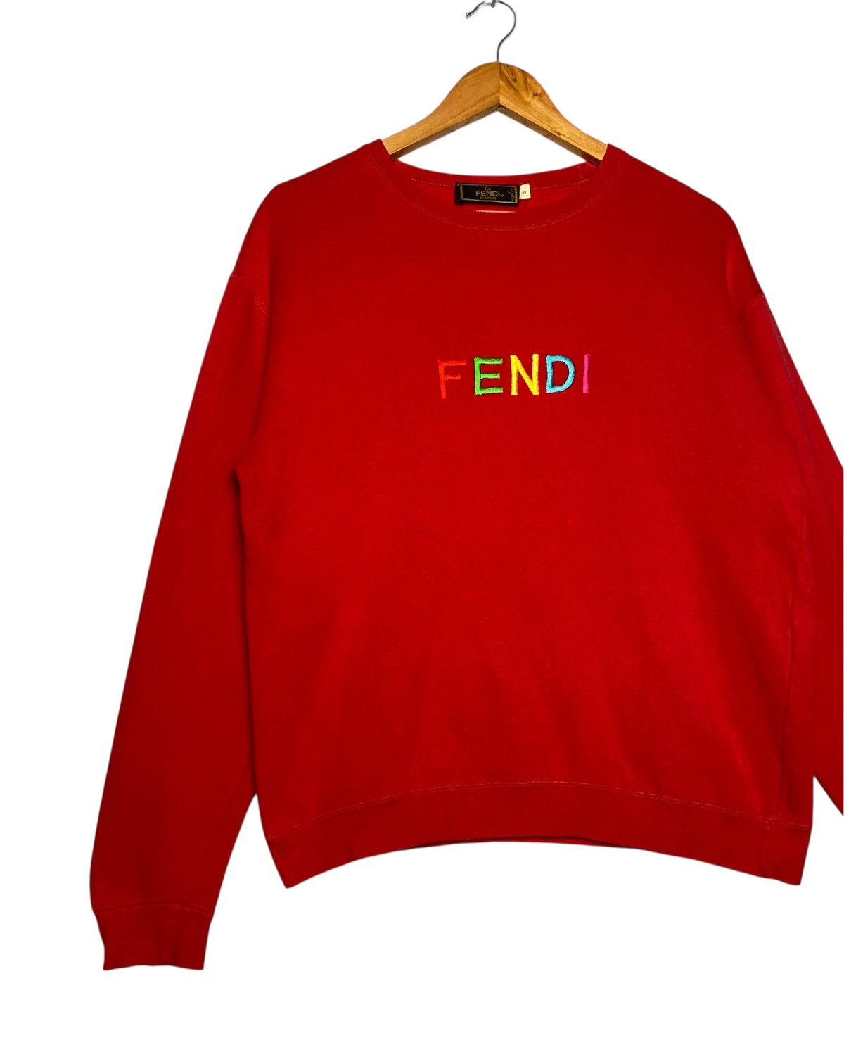 Fendi Vintage Fendi Multi Colour Logo Embroidery Sweatshirt Size US S / EU 44-46 / 1 - 2 Thumbnail