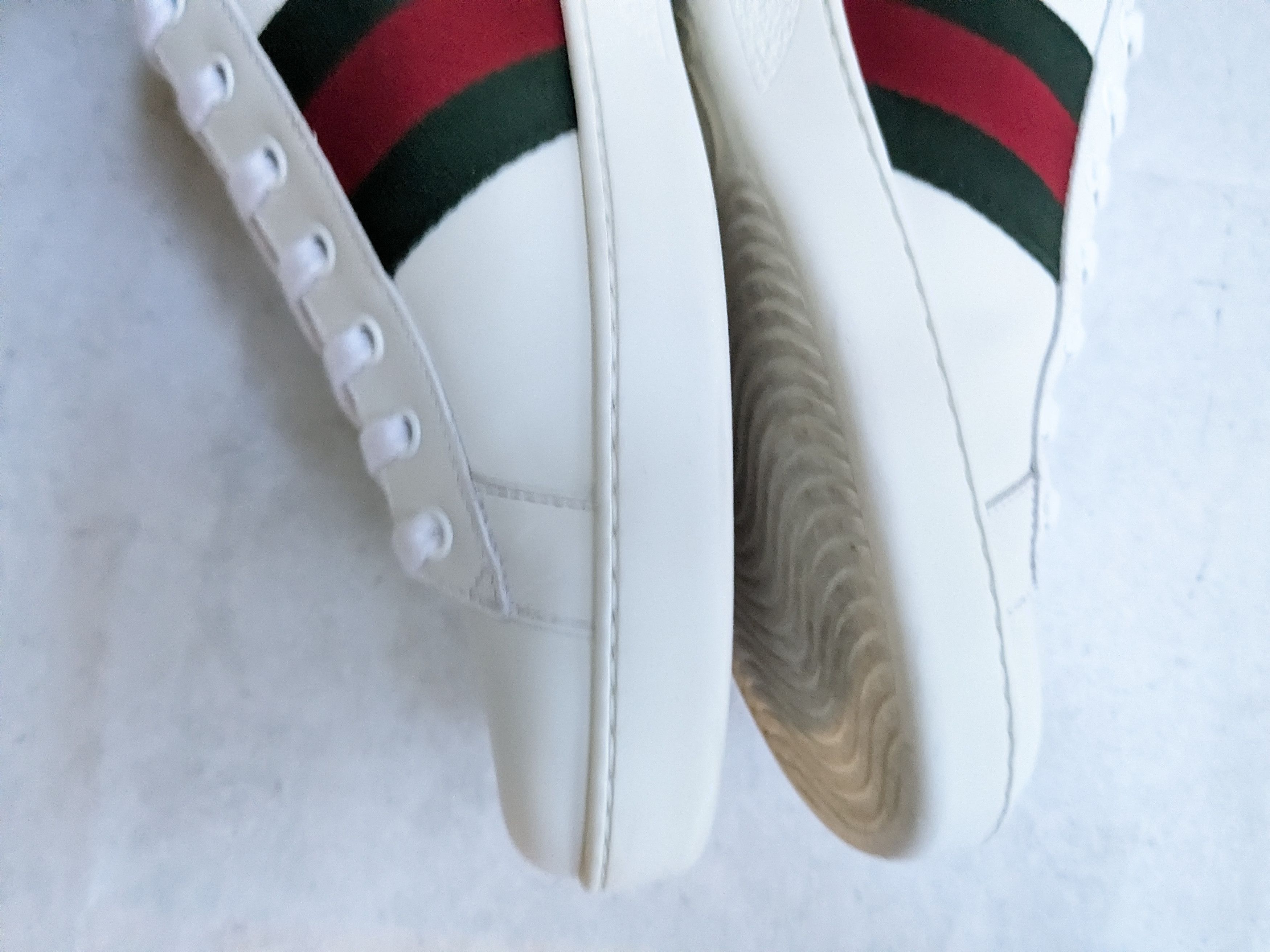 Gucci Gucci Ace Sneakers Snake 12.5 White Leather Low Tops Size US 12.5 / EU 45-46 - 14 Thumbnail