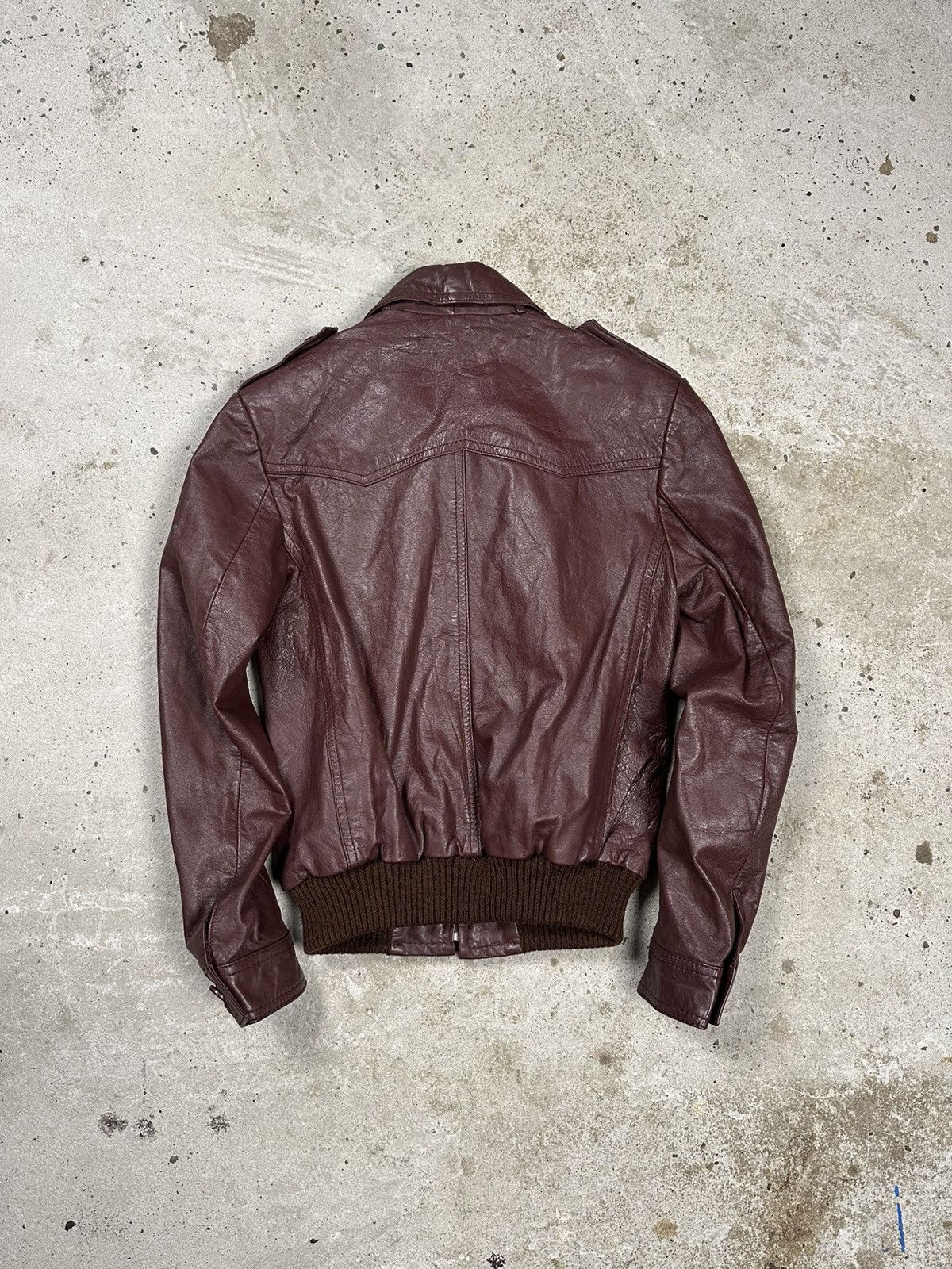 Other Vintage 90s Burgundy Genuine Leather Bomber Utility Jacket Size US XS / EU 42 / 0 - 2 Thumbnail
