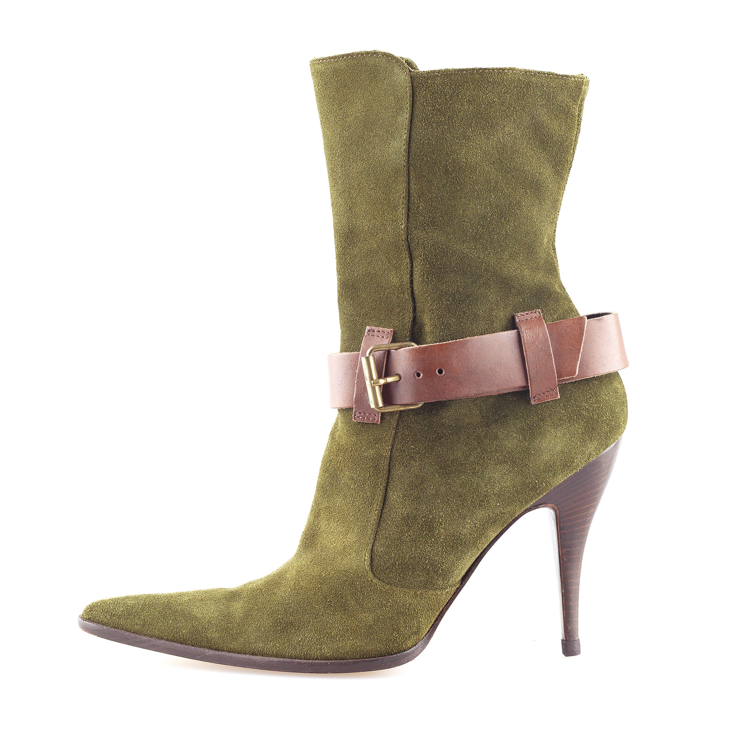 Dolce & Gabbana Dolce & Gabbana Vintage Green Leather Boots (39 EU) Size US 9 / IT 39 - 3 Thumbnail