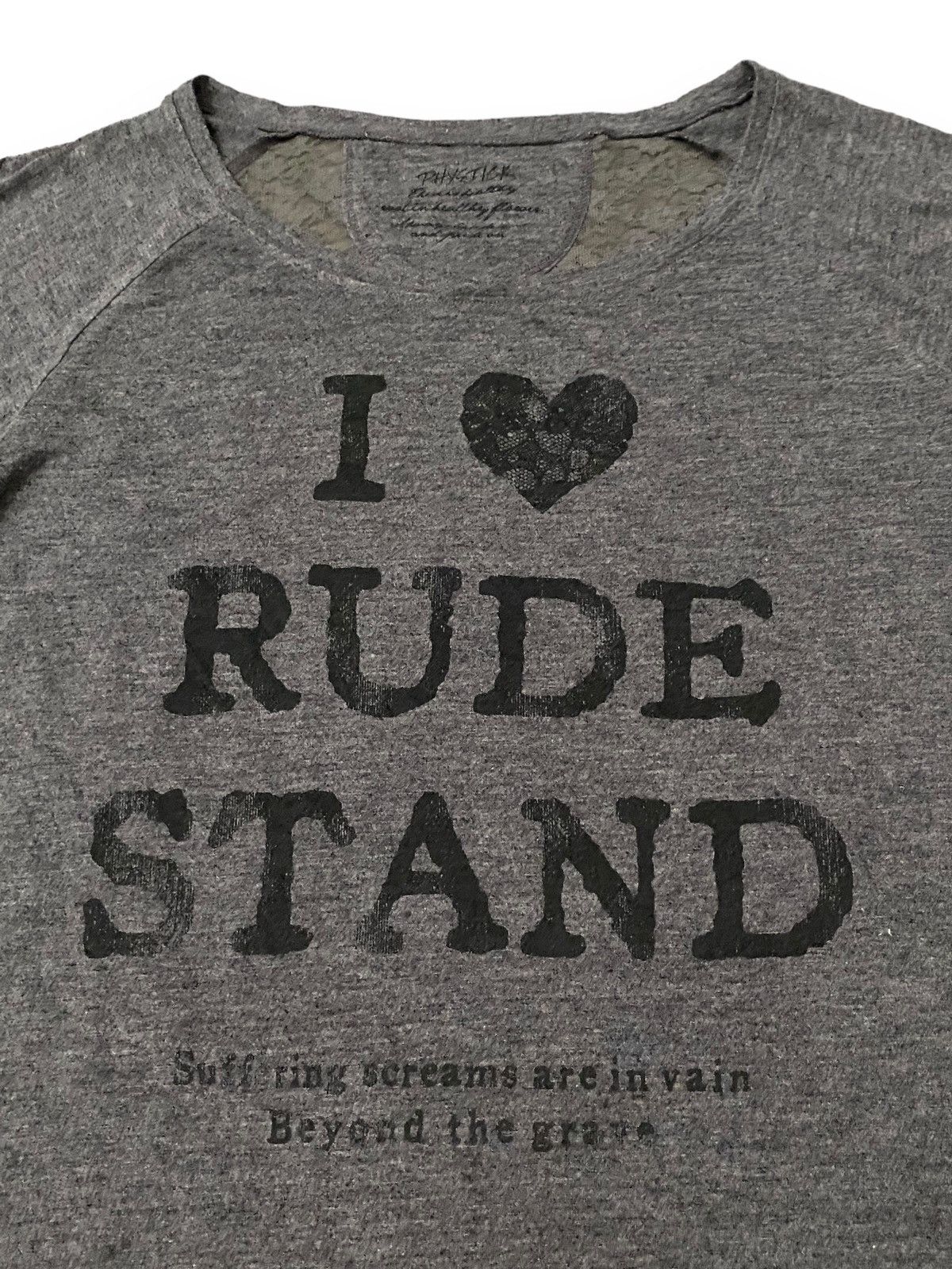 Japanese Brand JAPAN PHYSTICK I LOVE RUDE STAND POEM LACE BACK SHORT SLEEVE Size M / US 6-8 / IT 42-44 - 3 Thumbnail