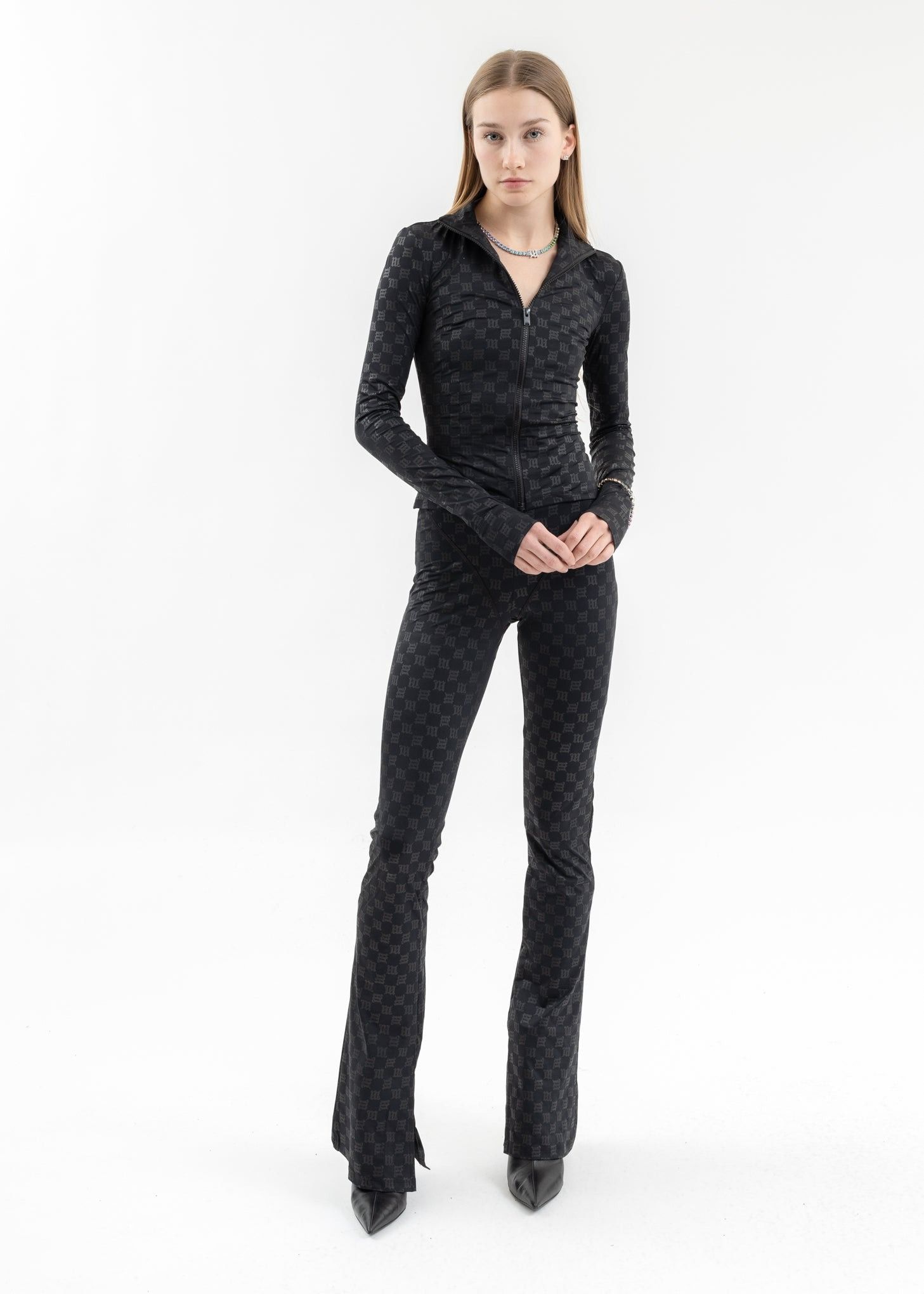 Misbhv $390 MISBHV Monogram Flared Trousers Size 28" / US 6 / IT 42 - 7 Thumbnail