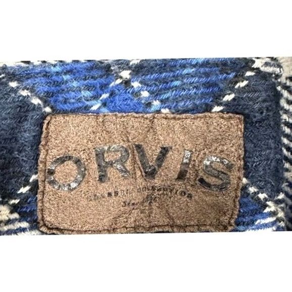 Orvis Orvis Flannel Shirt Mens Medium Blue Plaid Button-Up Shacket Jacket Pockets Size US M / EU 48-50 / 2 - 4 Thumbnail