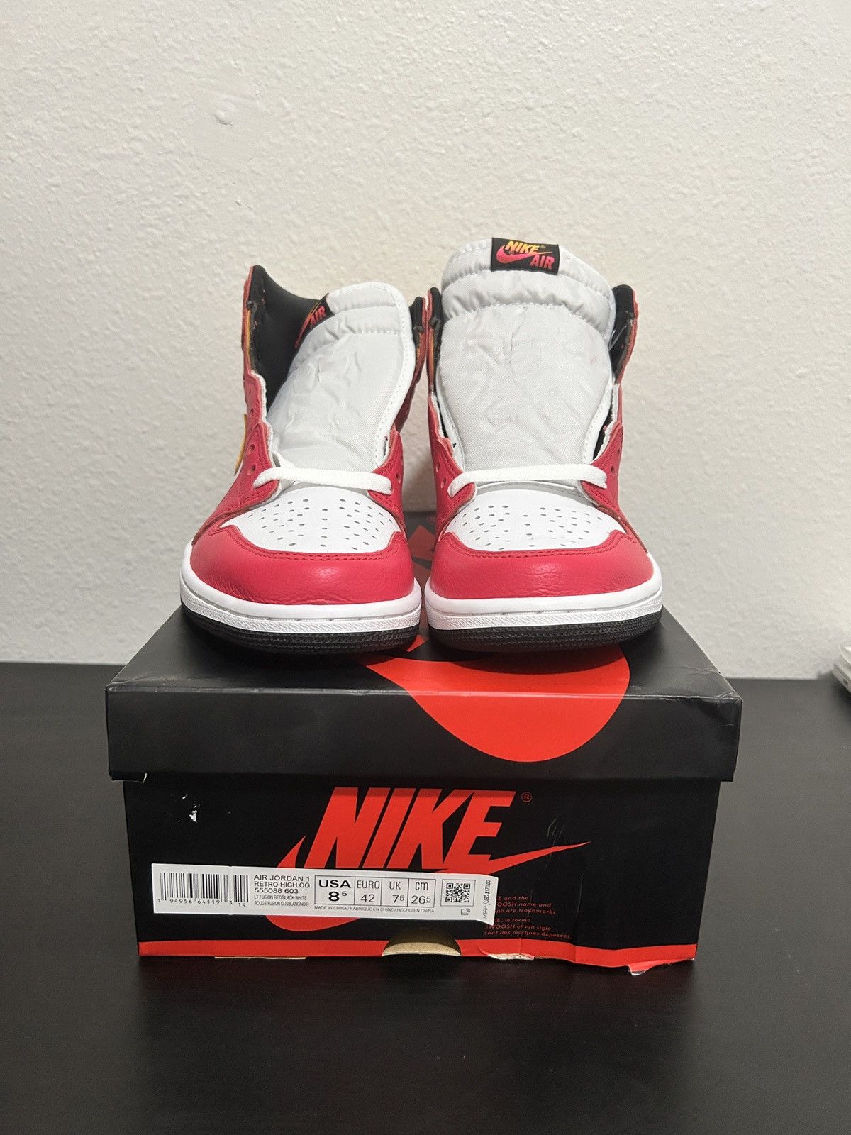 Jordan Brand Jordan 1 High Light Fusion Red Size US 8.5 / EU 41-42 - 4 Thumbnail