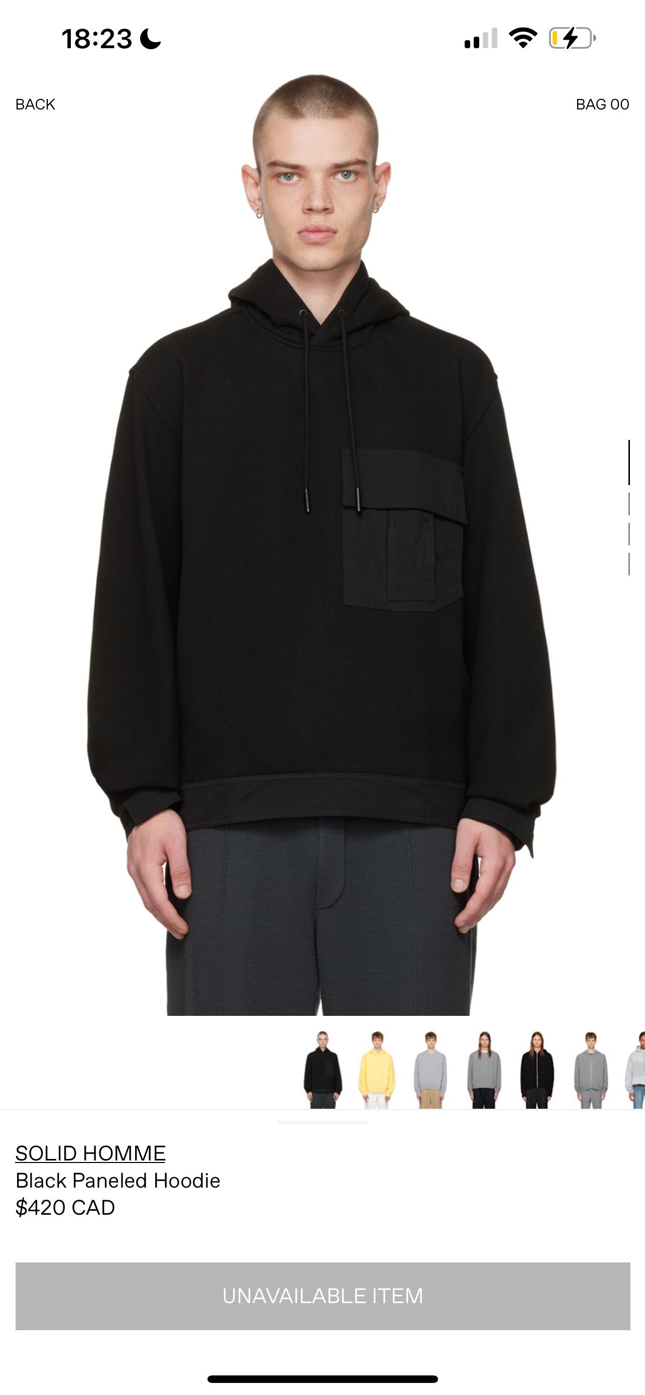 Solid Homme Solid Homme Black Paneled Hoodie Size US M / EU 48-50 / 2 - 1 Thumbnail