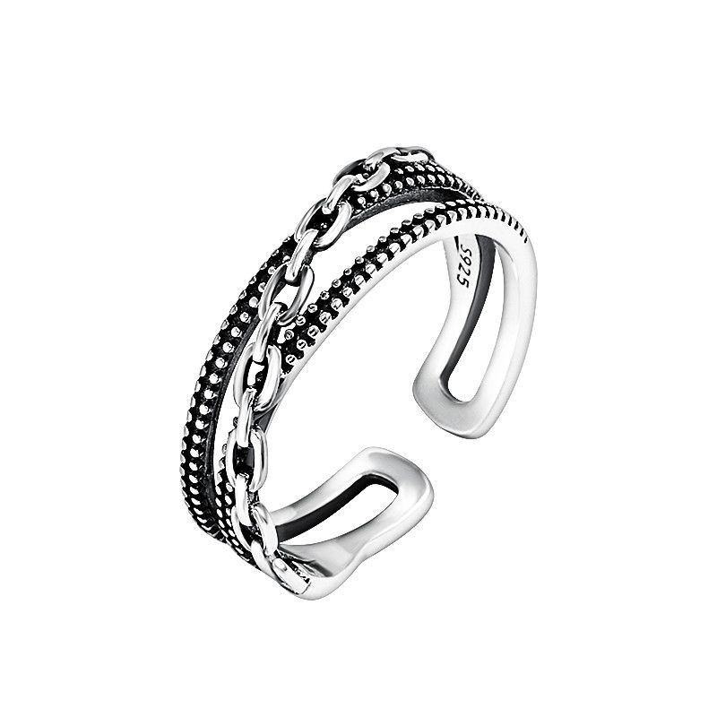 Jewelry Dark Jewelry Rings Open Size Chrome Ring (Size 7-13) Size ONE SIZE - 5 Thumbnail