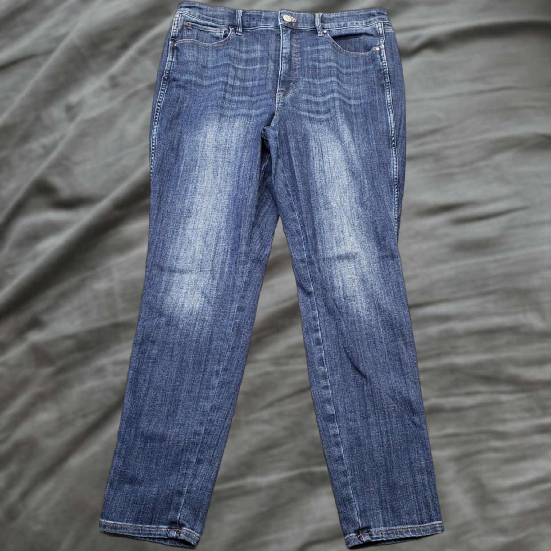 Vintage Womens The Everyday Soft Skinny Jeans Blue 14 High Rise Curvy Easy Care 5-Pocket Denim Pants Size 36" / US 14 / IT 50 - 1 Thumbnail