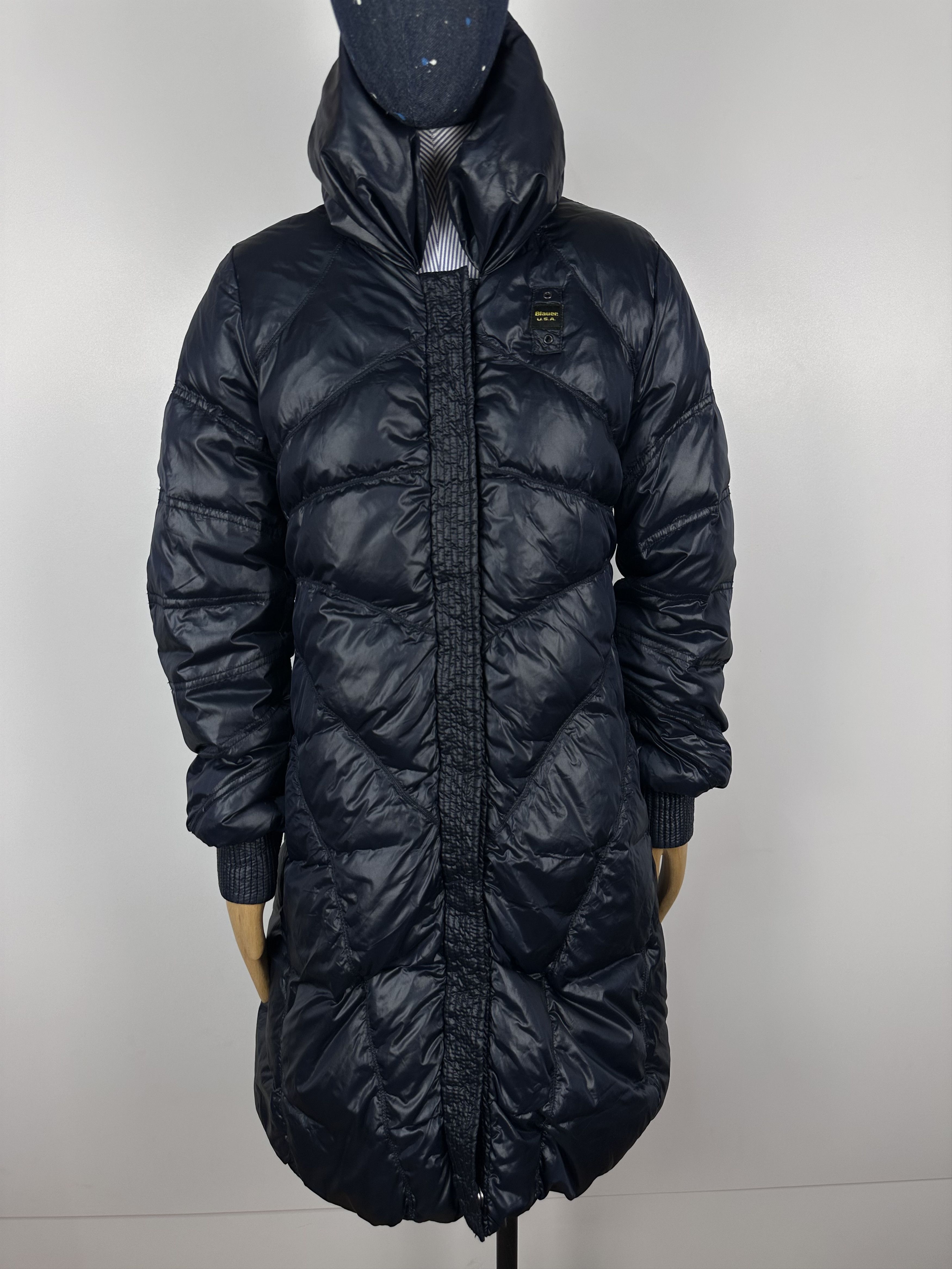 Bluer Denim BLAUER Blue Padded Down Puffer Jacket Long Womens Size S Size S / US 4 / IT 40 - 2 Thumbnail