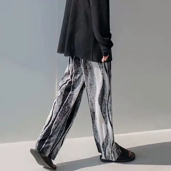 Other Korean fashion black tie-dye pleats pants trousers Size US 28 / EU 44 - 2 Thumbnail