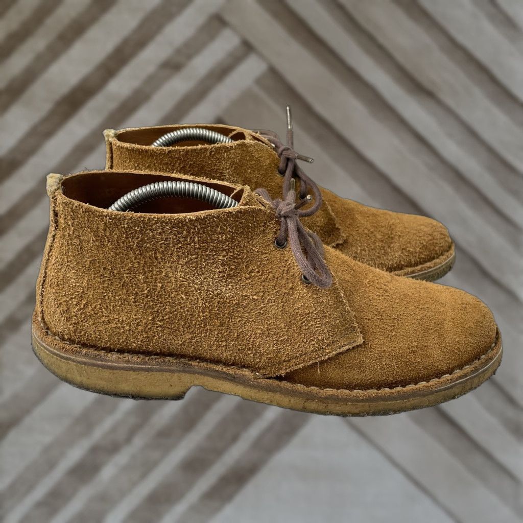 Vintage Astroflex Chukka Boot Mens 8 41 Brown Suede Leather Gum Soles Italy Leather Upper Mid-Moderate Wear Size US 8 / EU 41 - 1 Thumbnail