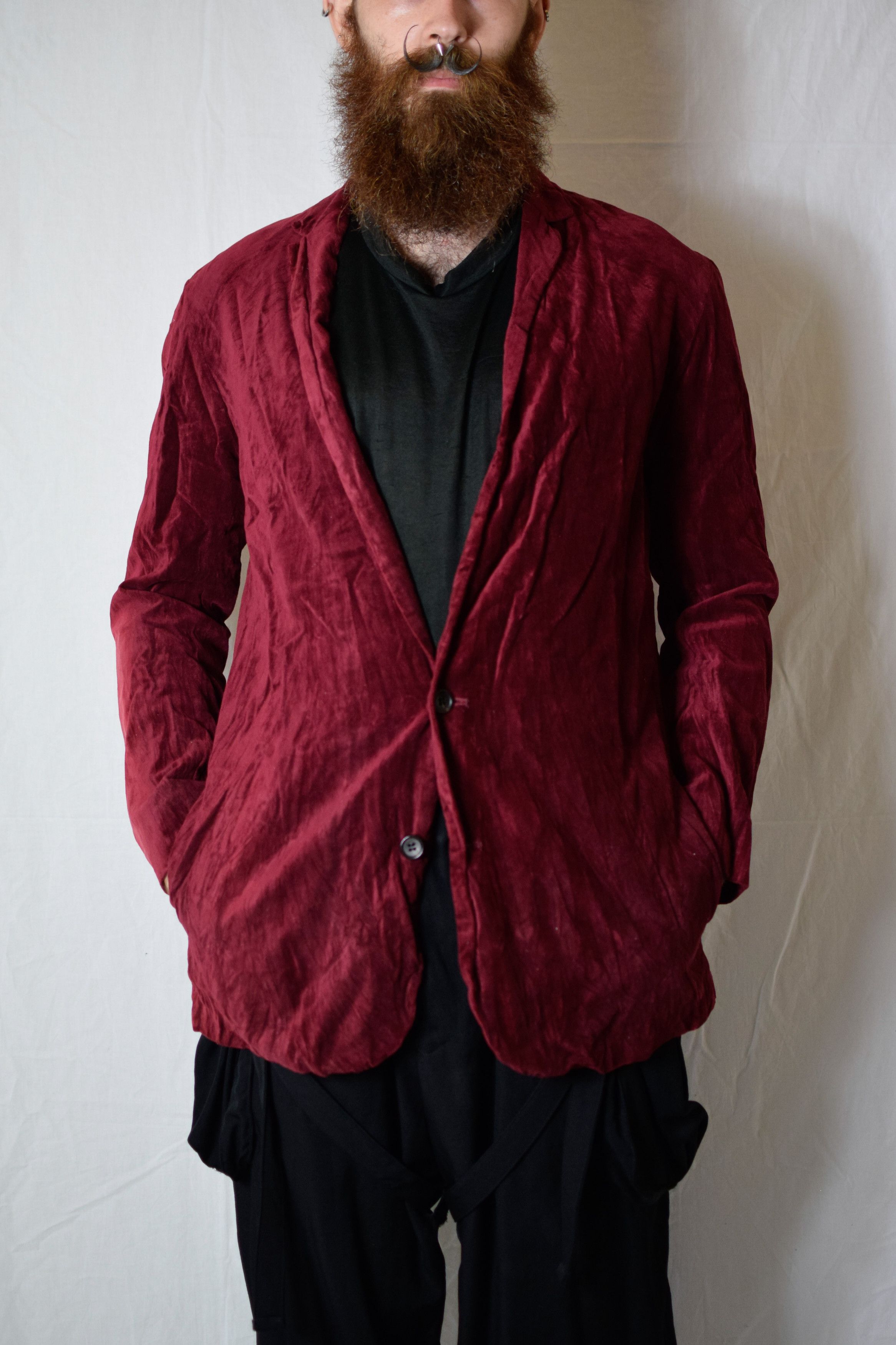 Julius Julius AW03 Red Velvet Jacket Size 48R - 1 Thumbnail