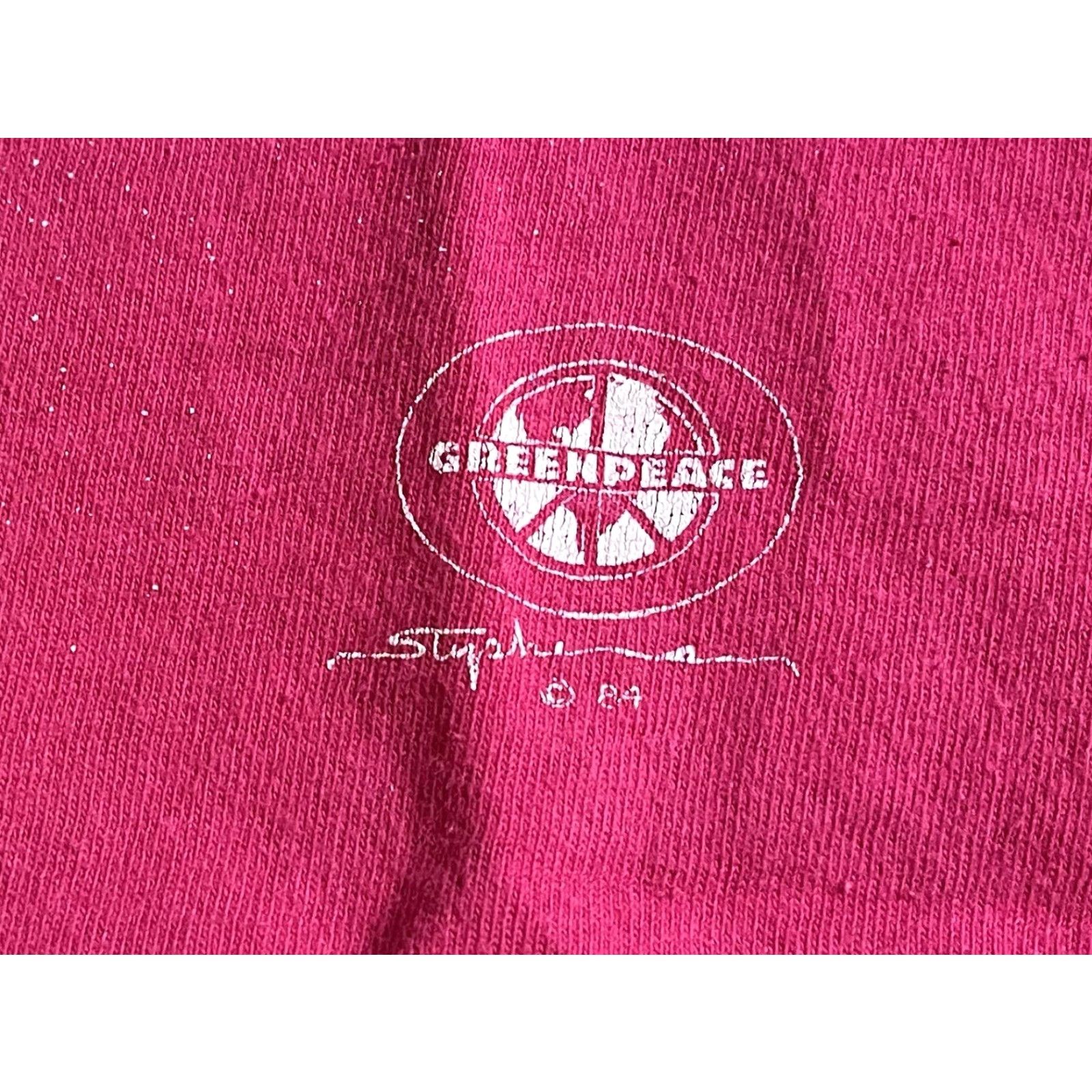 Pinko VINTAGE Greenpeace Orca Whale Shirt L Pink Short Sleeve Women 80s Casual Knit Cotton Regular Size L Mens Womens Girls Boys Size L / US 10 / IT 46 - 7 Thumbnail
