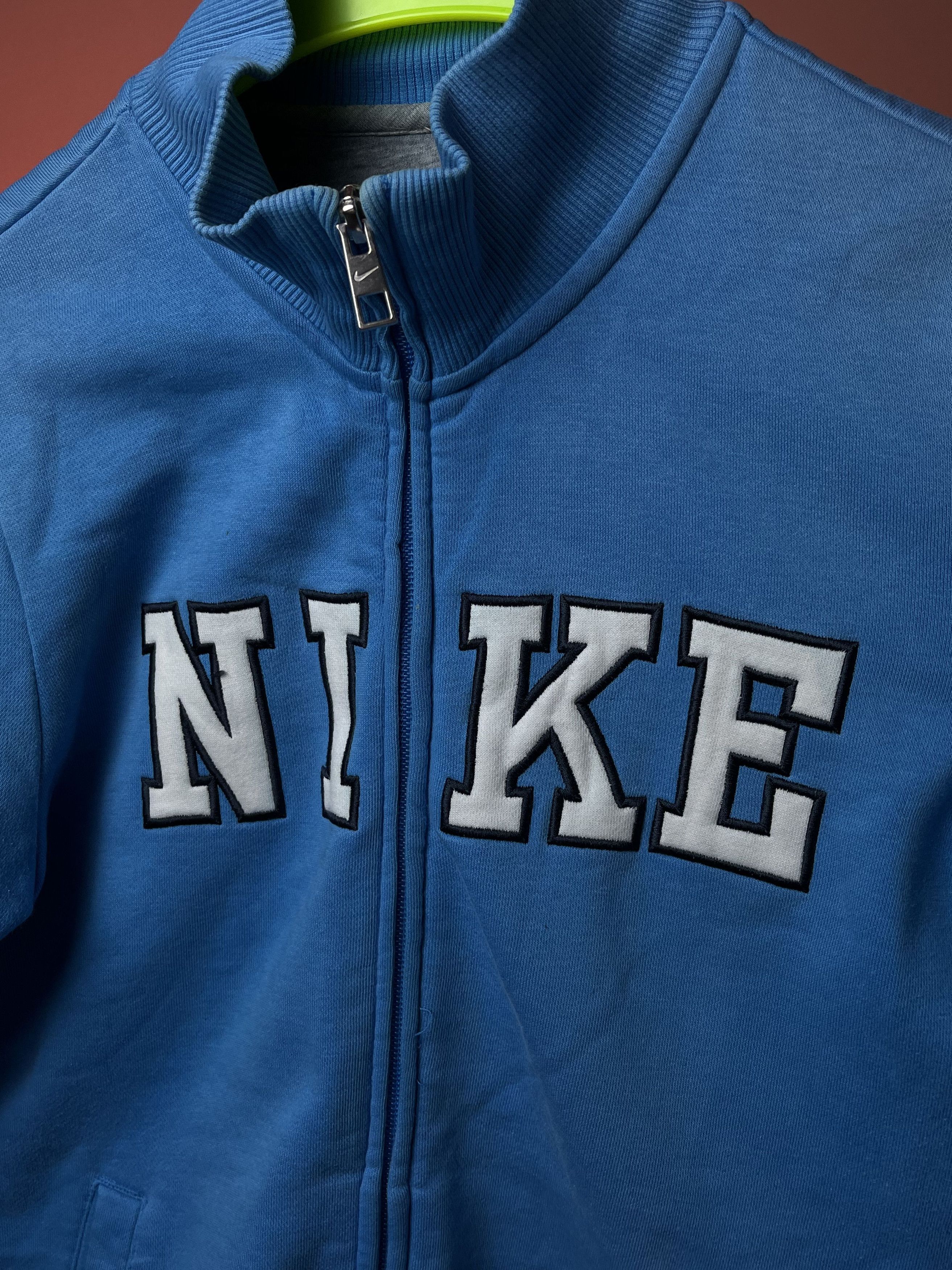 Nike × Vintage Nike Blue Centerlogo Full-Zip Jacket Size US S / EU 44-46 / 1 - 7 Thumbnail