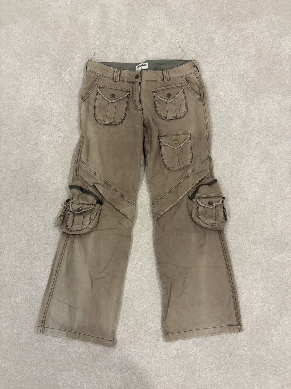 Japanese Brand VERTGARMENTS Wide Leg Canvas Cargo Pants Size US 32 / EU 48 - 1 Thumbnail