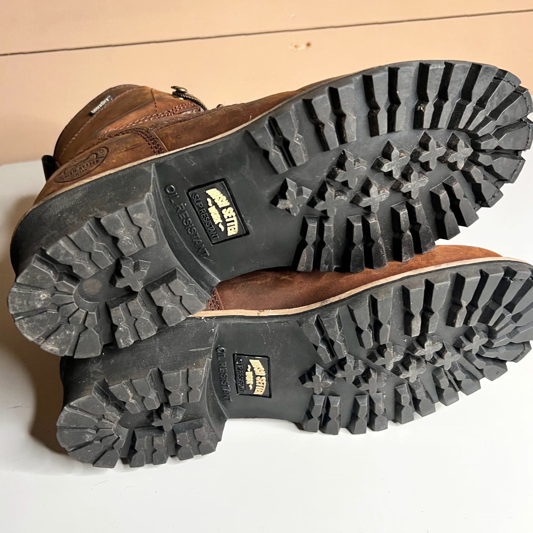 Vintage Irish Setter Work Boot Mens Size 9 Brown Leather Waterproof Safety Toe Insulated Logger Boot EH 9 Mens Boots Size US 9 / EU 42 - 3 Thumbnail