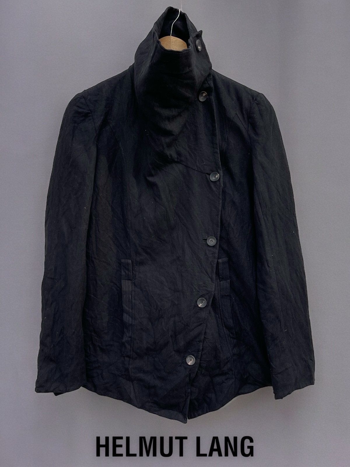 Helmut Lang 🔥 HELMUT LANG 'SAMURAI' ASYMMETRICAL BUTTON JACKET Size US S / EU 44-46 / 1 - 8 Thumbnail