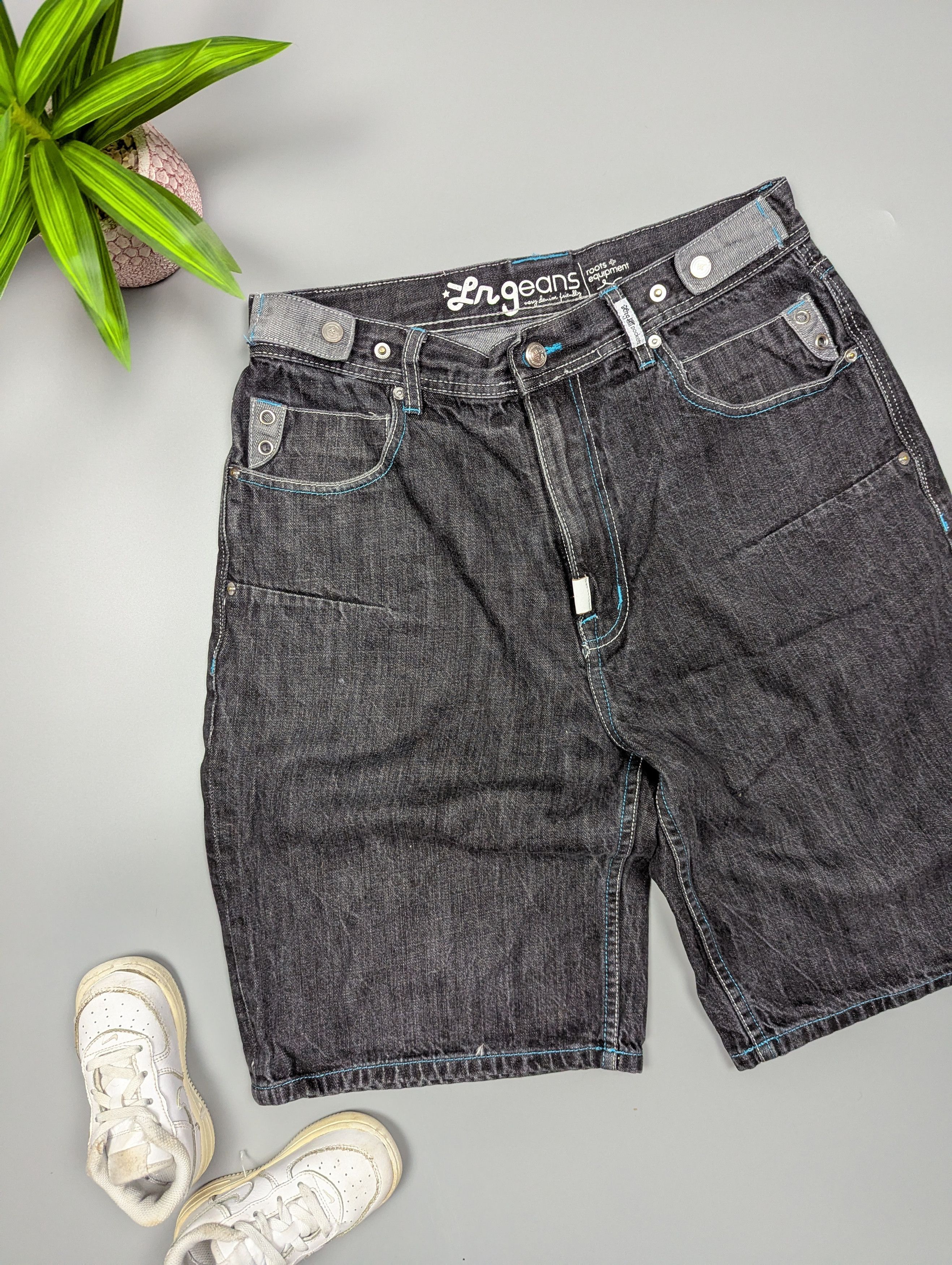 Hysteric Glamour Y2K Distressed Gray Denim Shorts Mens W32 Grunge VTG Style Size US 31 - 8 Thumbnail