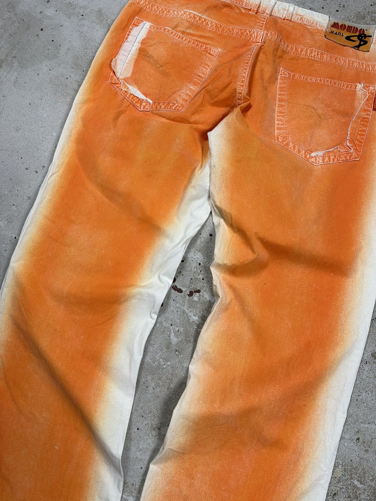 Japanese Brand × Vintage Vintage y2k Orange and White Washed Casual Pants Size US 36 / EU 52 - 12 Thumbnail