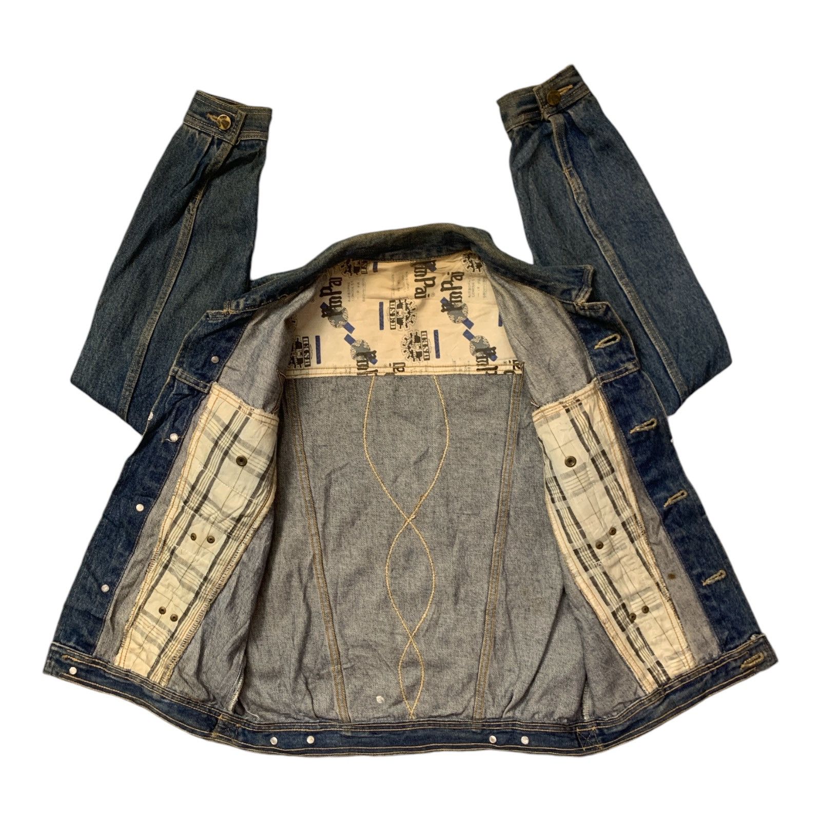 Japanese Brand Rare Design Vintage Used By Pinpai Denim Jackets Size S / US 4 / IT 40 - 3 Thumbnail